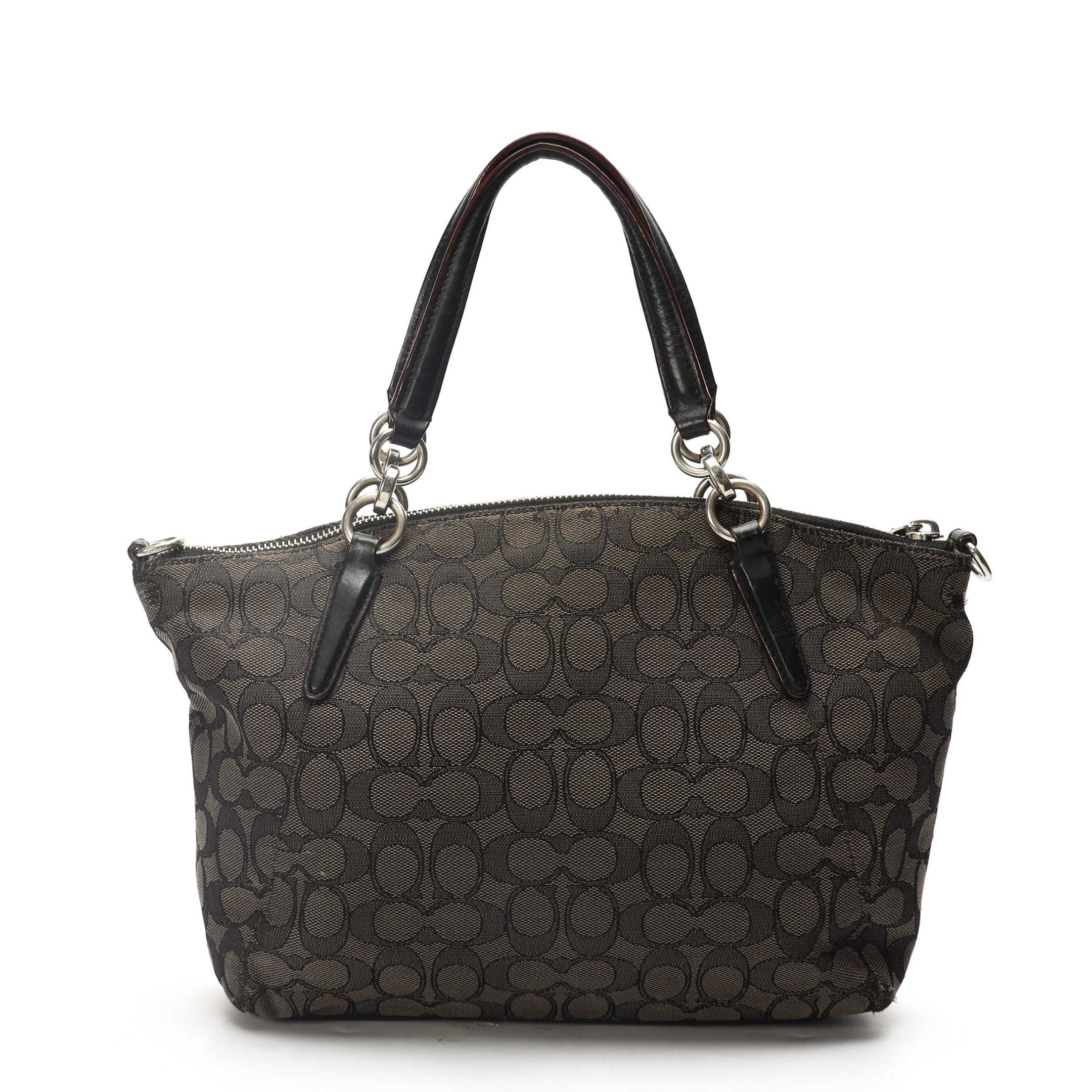 Coach Grey/Black Canvas Kelsey Satchel