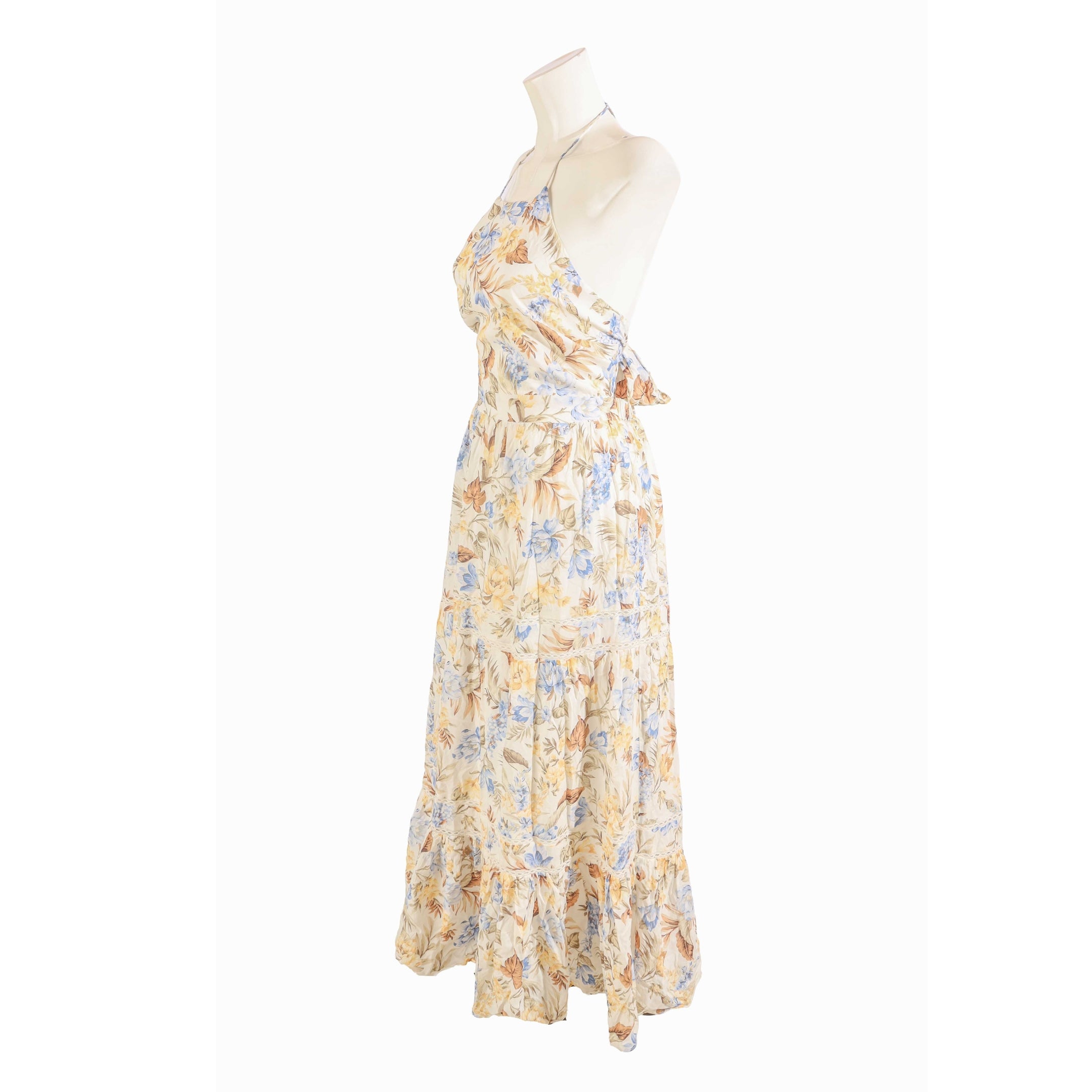 Forever New White Floral Halter Neck Maxi Dress