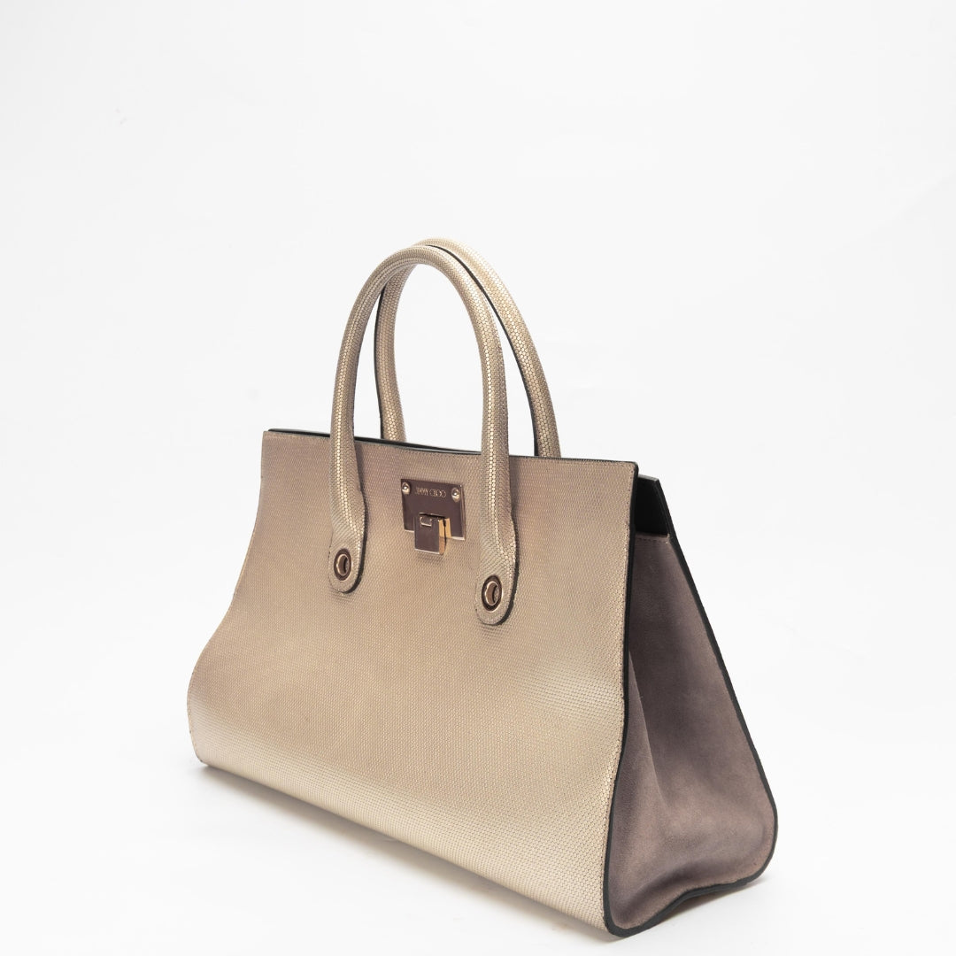 Jimmy Choo Beige Medium Riley Tote
