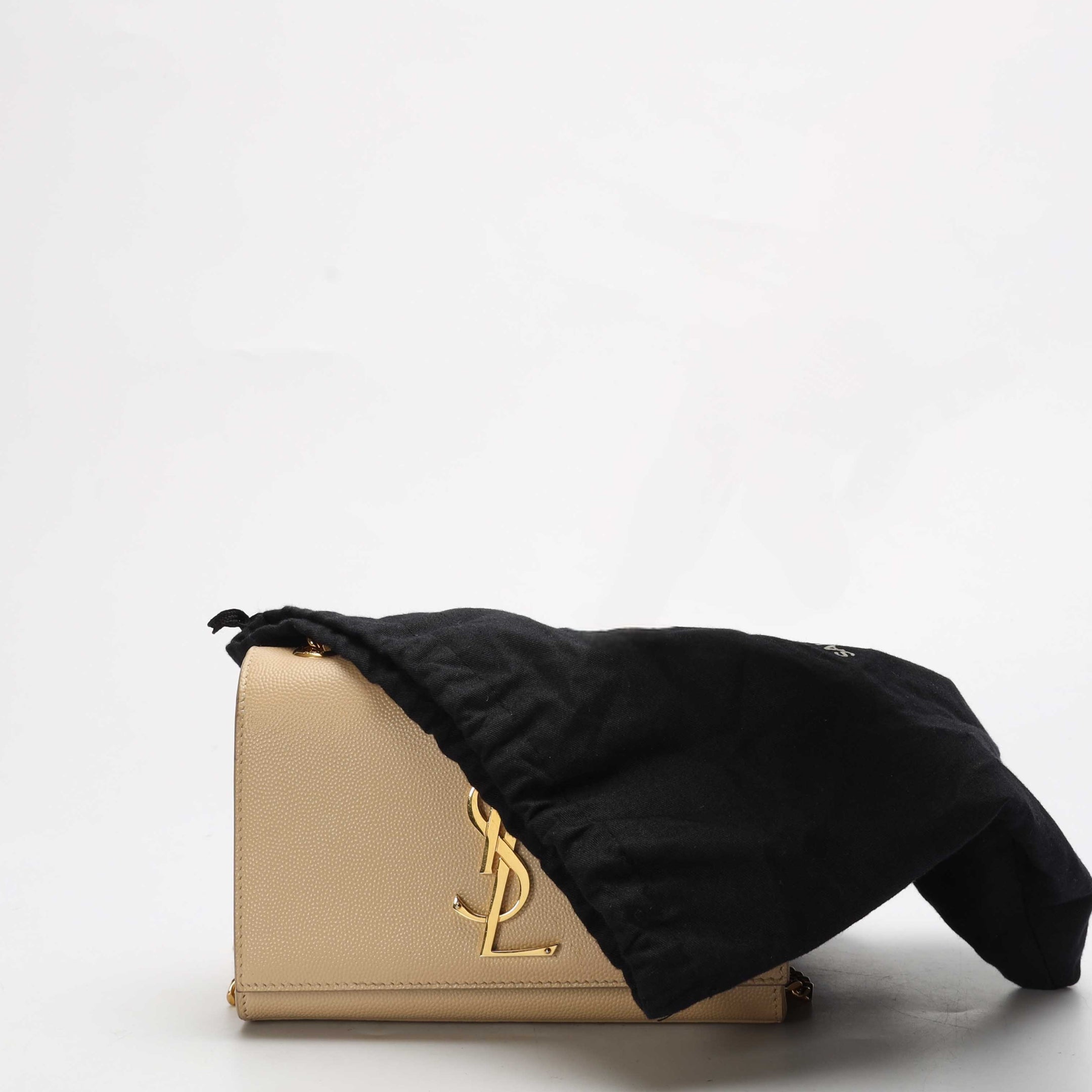 Saint Laurent Beige Grain De Poudre Crossbody Bag