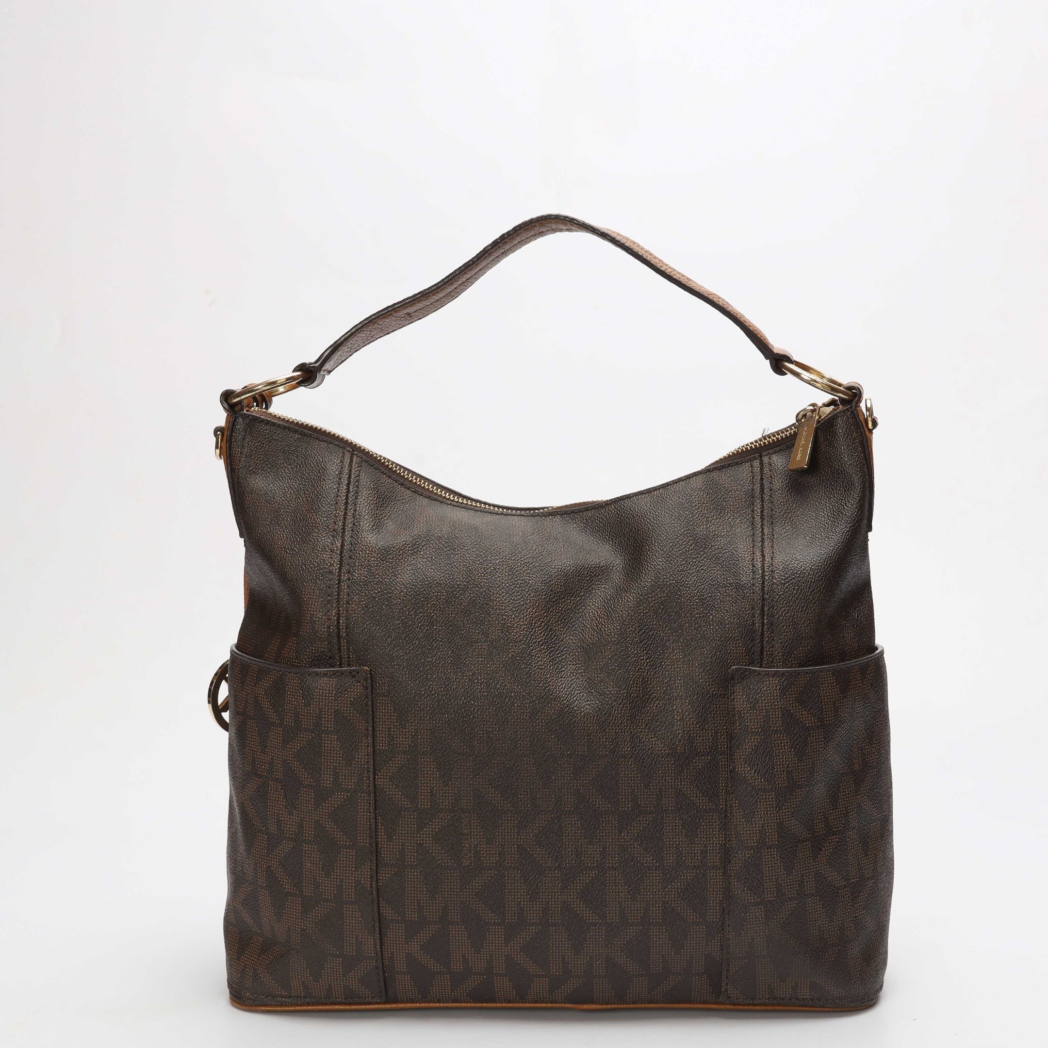 Michael Kors Brown Logo Convertible Hobo Bag