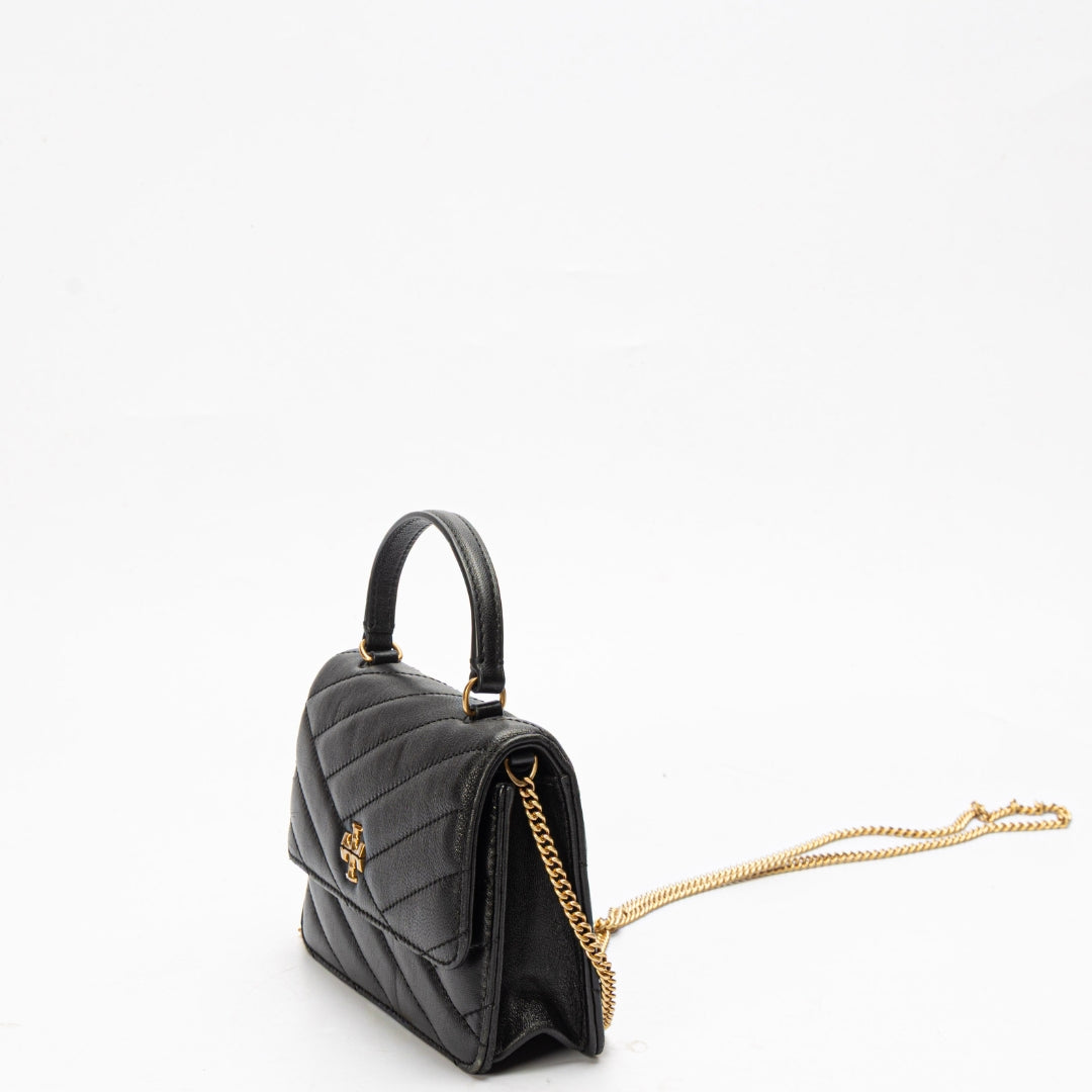 Tory Burch Mini Kira Chevron Black Chain Bag