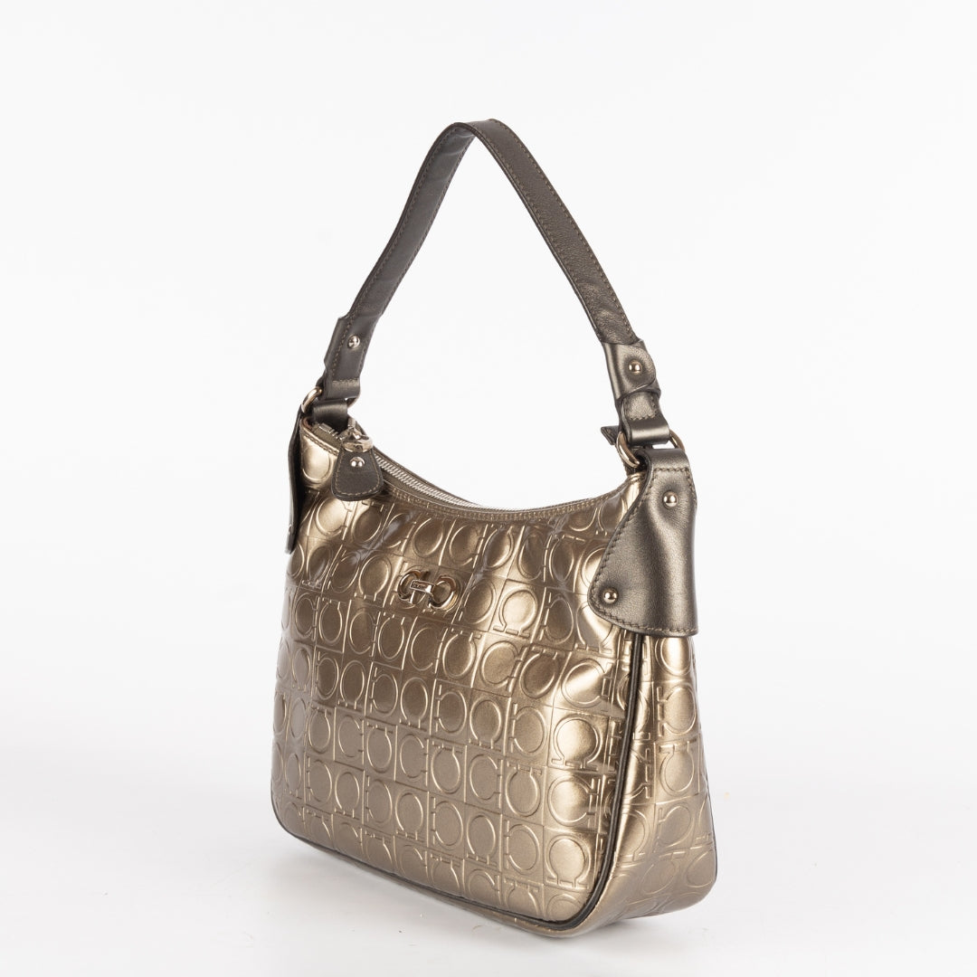 Salvatore Ferragamo Metallic Leather Shoulder Bag