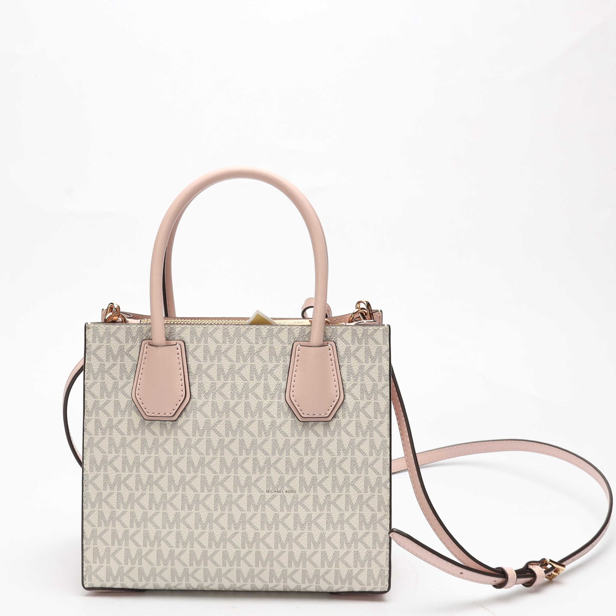 Michael Kors Mercer Pink Logo Accordion Satchel