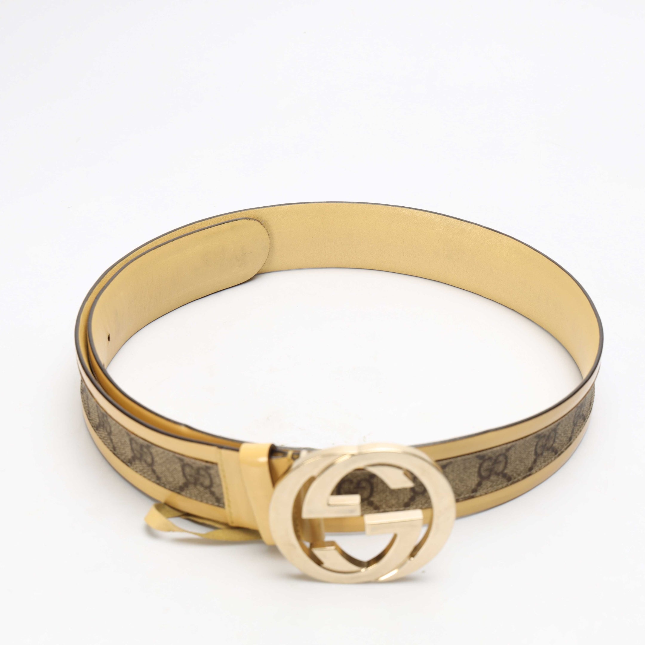 Gucci Beige/Cream GG Buckle Belt