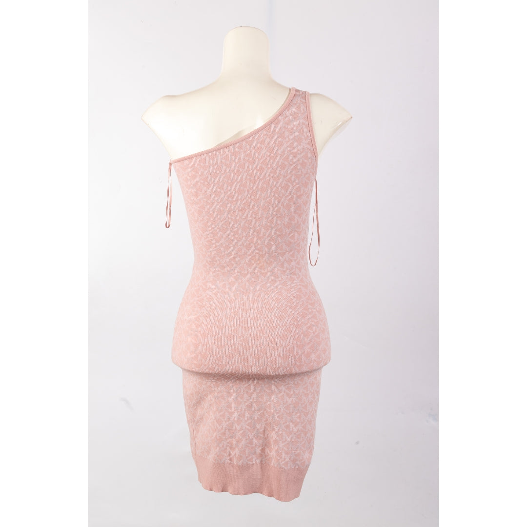 Michael Kors Logo Jacquard One-Shoulder Tank Dress
