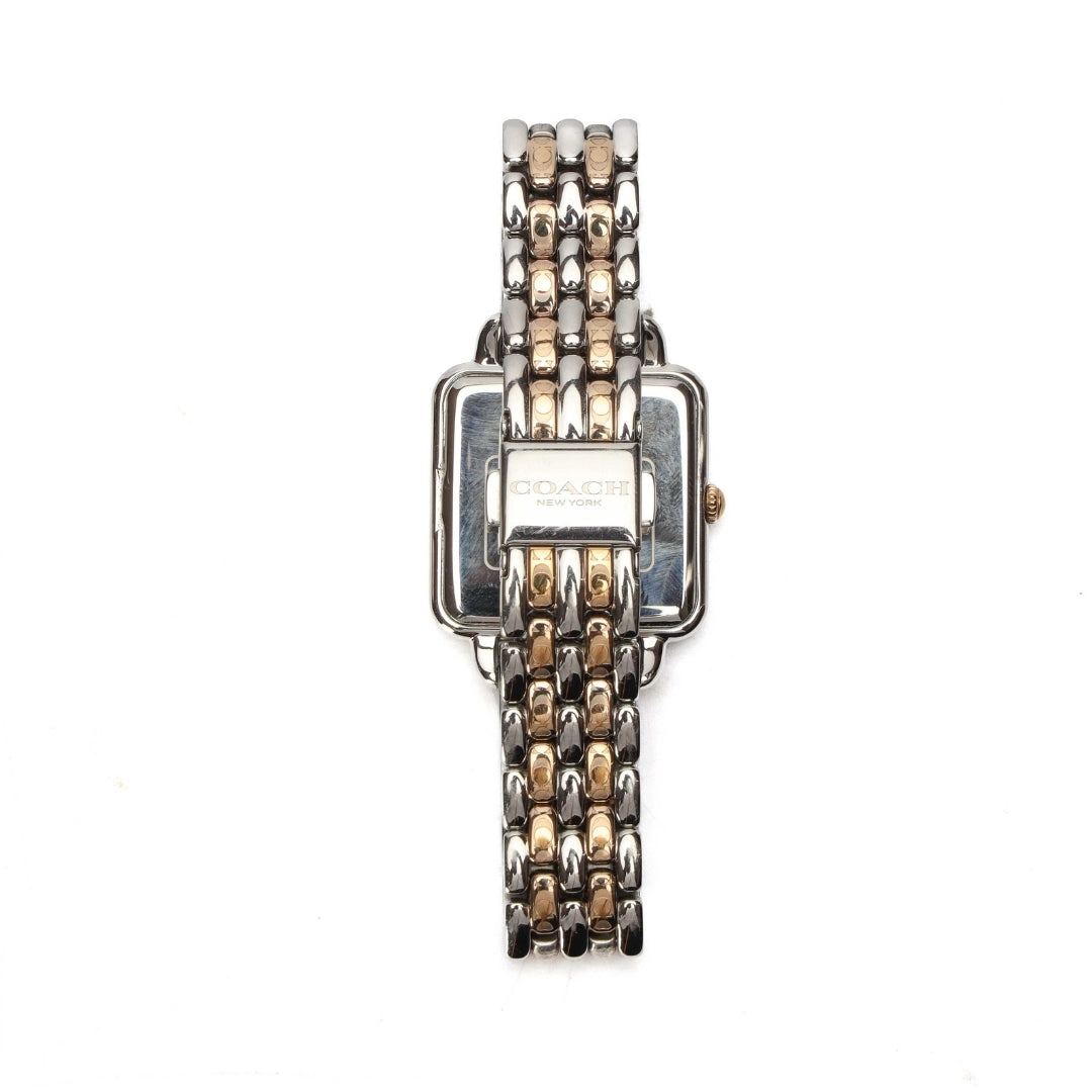 Coach Cass Pink Square Dial Stainless Steel Watch