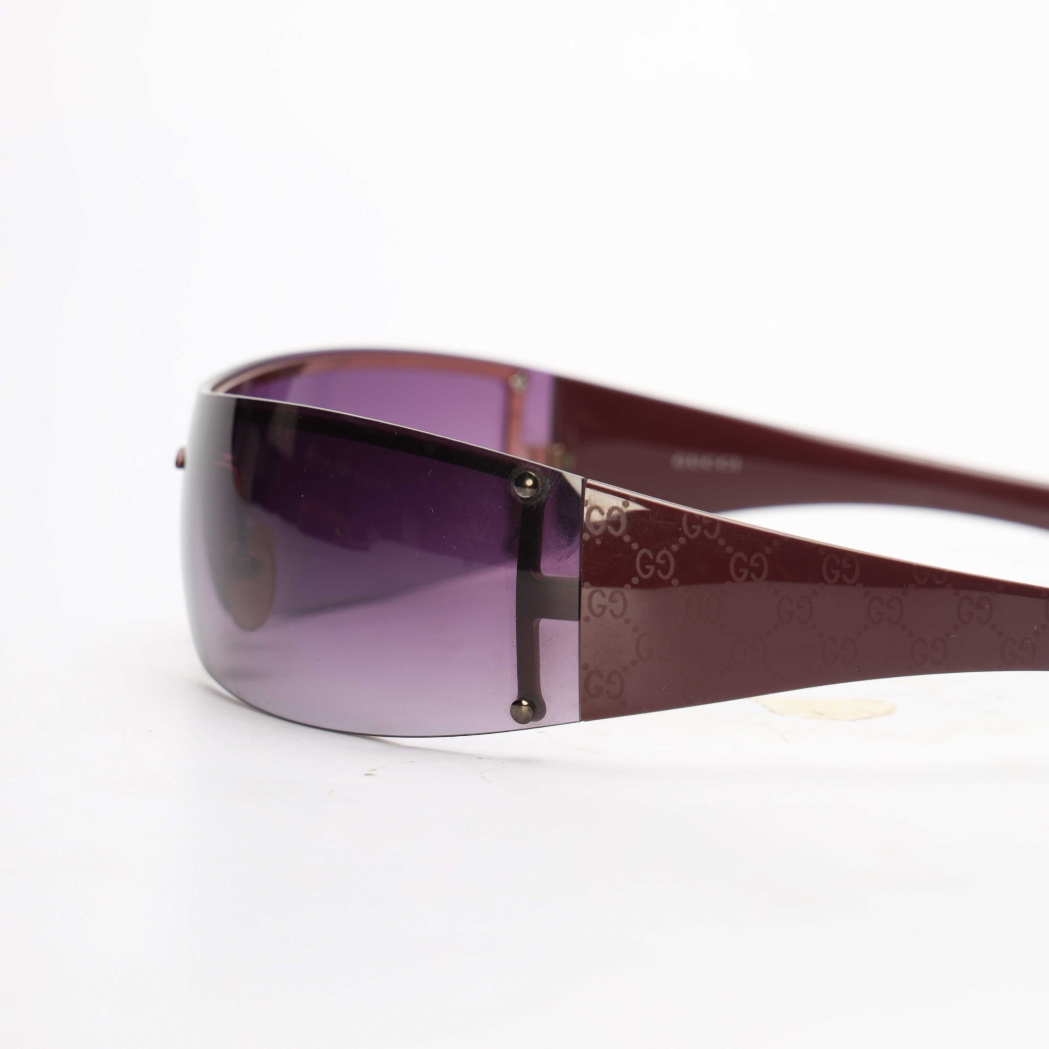 Gucci Purple GG Rectangle Shield Women Sunglasses