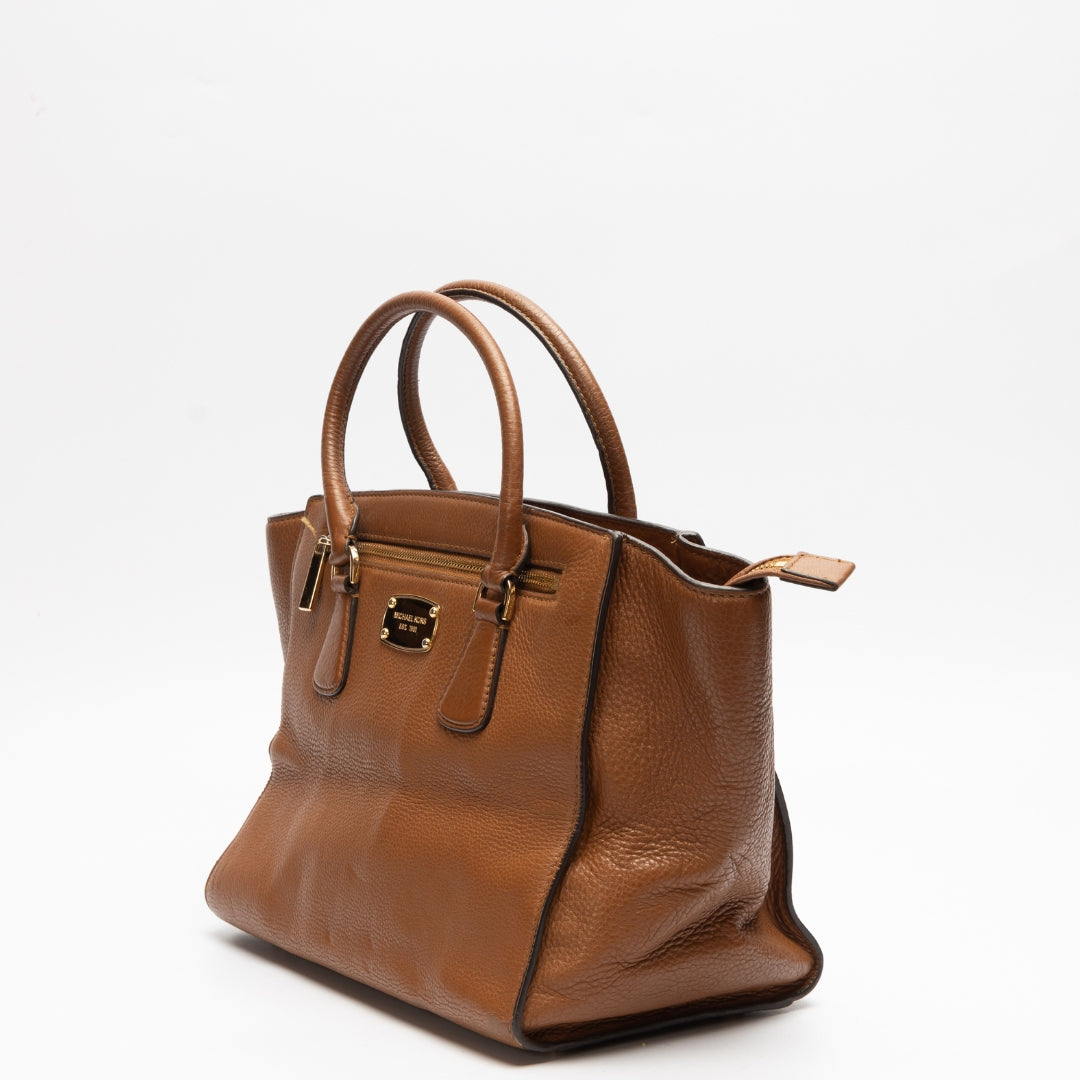 Michael Kors Brown Pebbled Leather Satchel