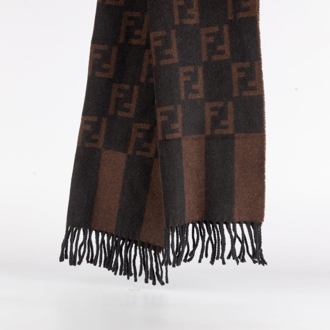 Fendi Wool Zucca FF Logo Scarf