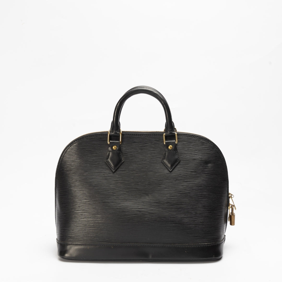 Louis Vuitton Black Epi Alma Satchel