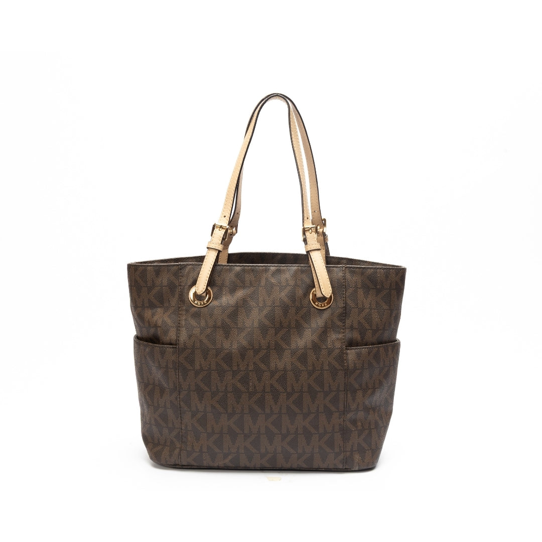 Michael Kors Signature Coated Canvas Jet Set Tote
