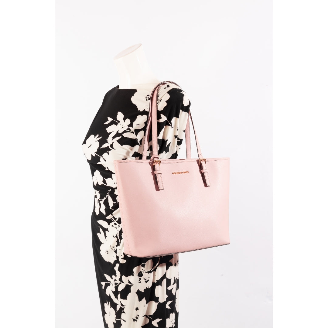 Michael Kors Pink Leather Jet Set Tote Bag