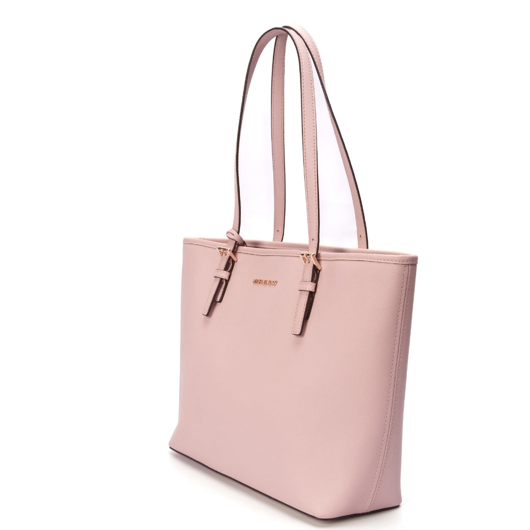 Michael Kors Pink Leather Jet Set Tote Bag