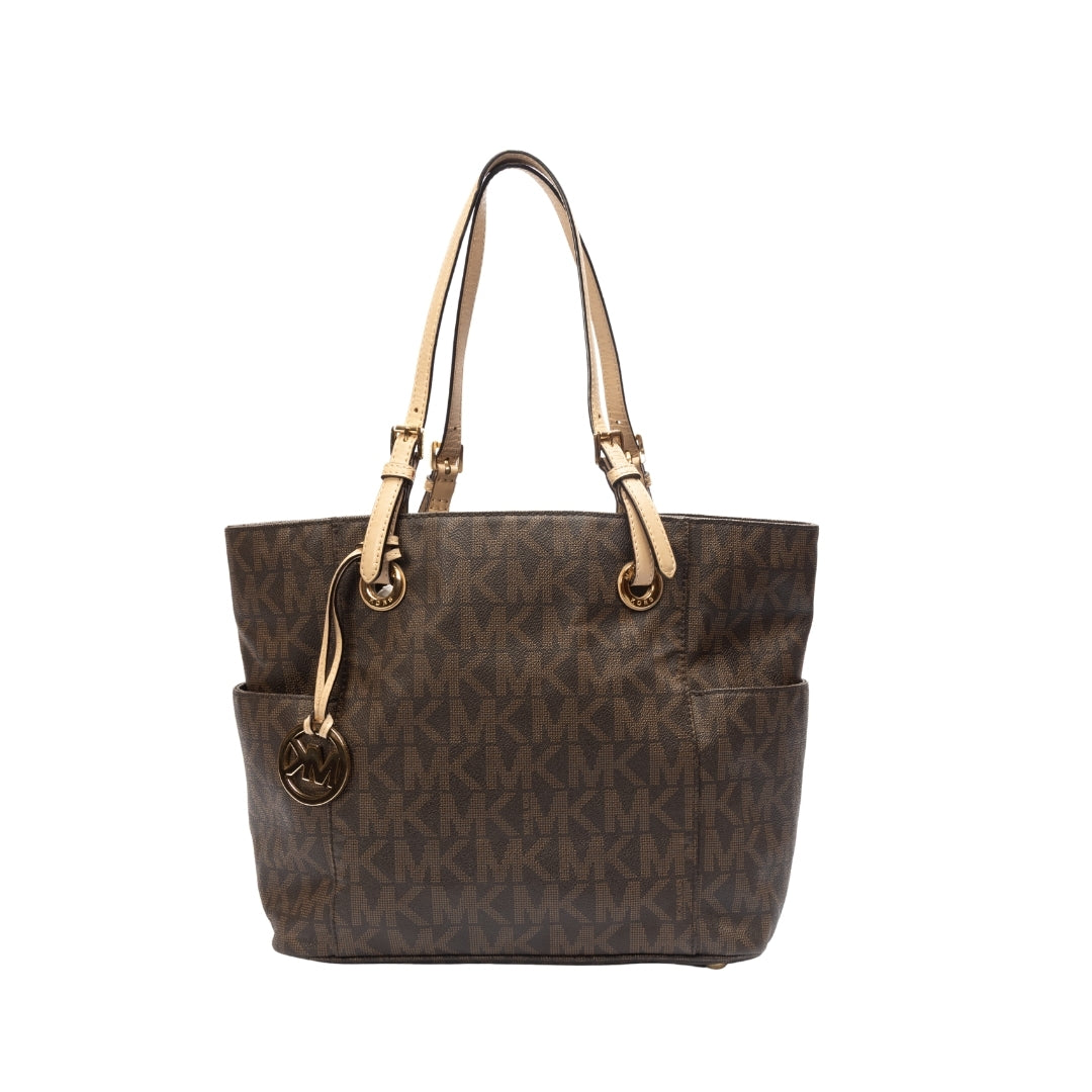 Michael Kors Signature Coated Canvas Jet Set Tote