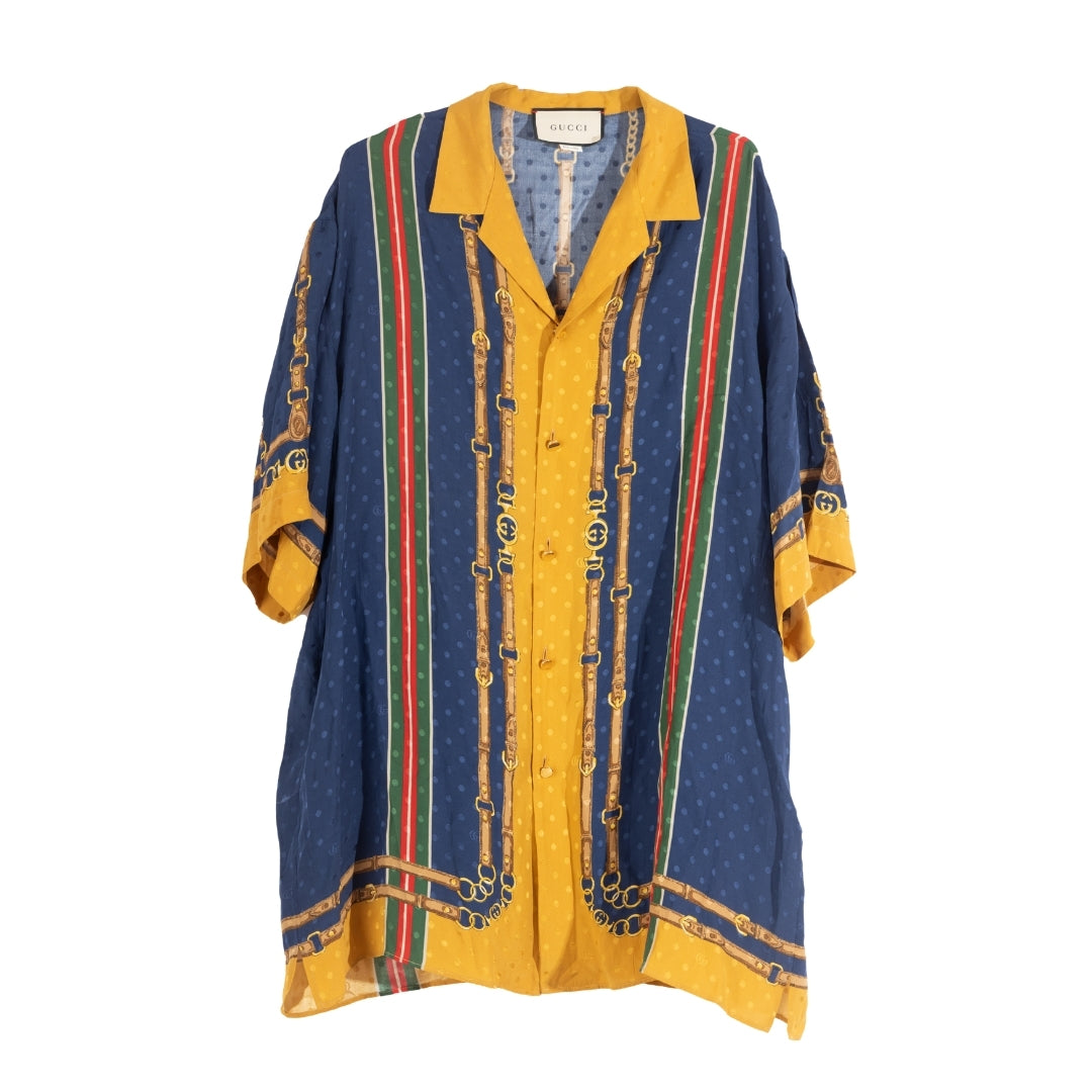 Gucci Printed Silk Jacquard Shirt
