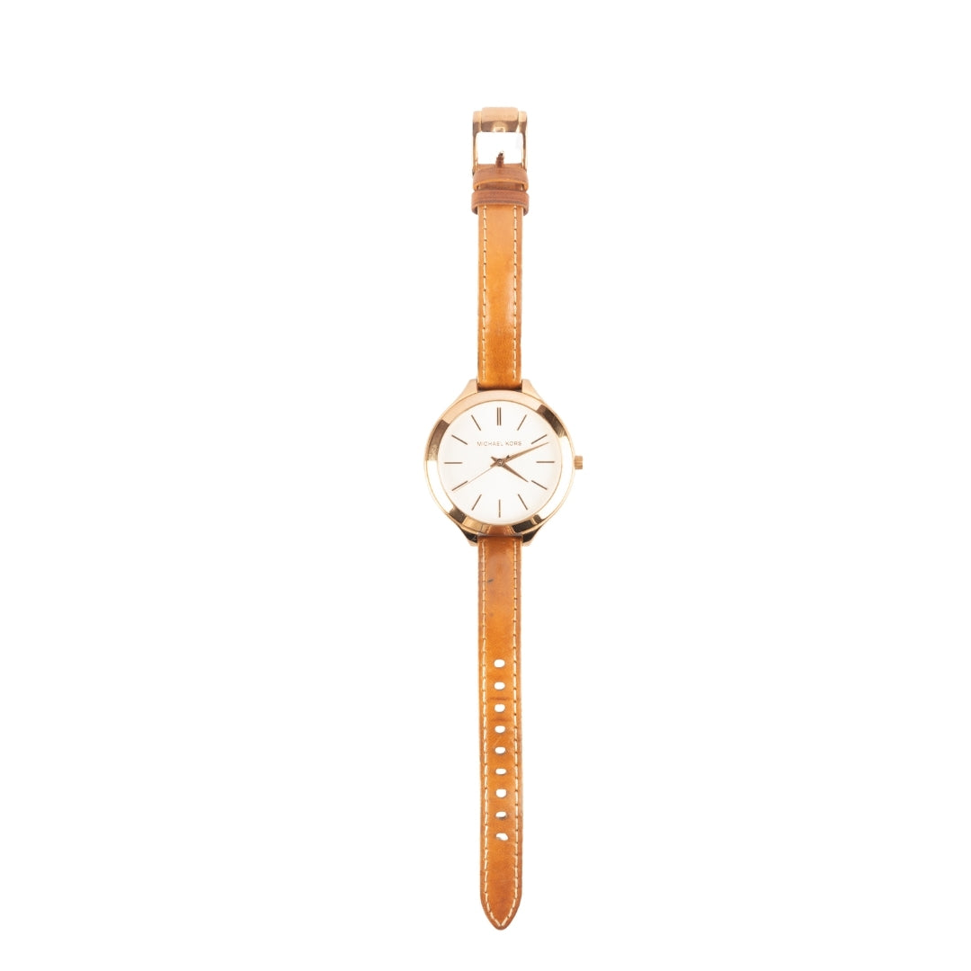 Michael Kors Slim Runway White Dial Watch
