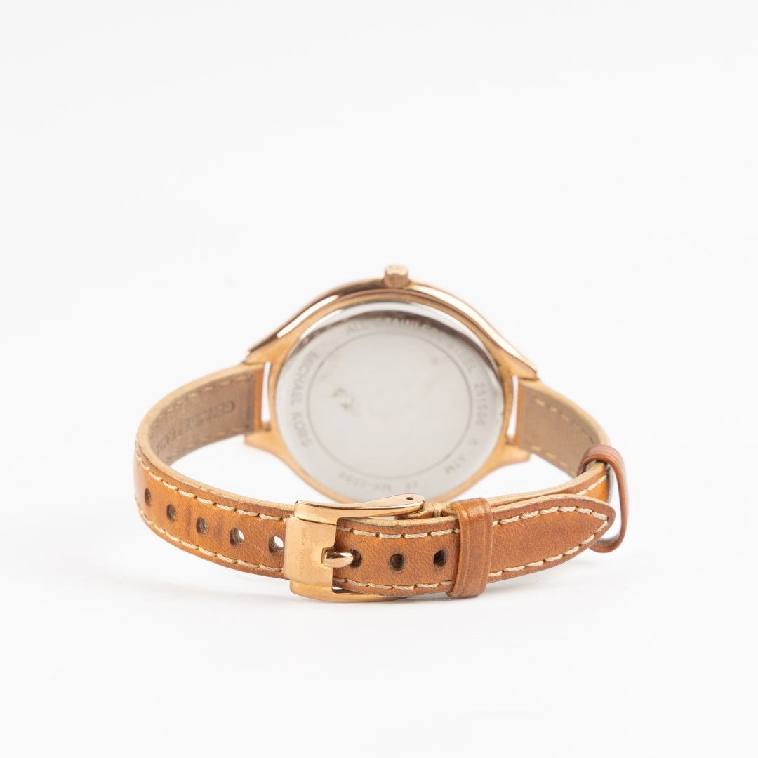 Michael Kors Slim Runway White Dial Watch