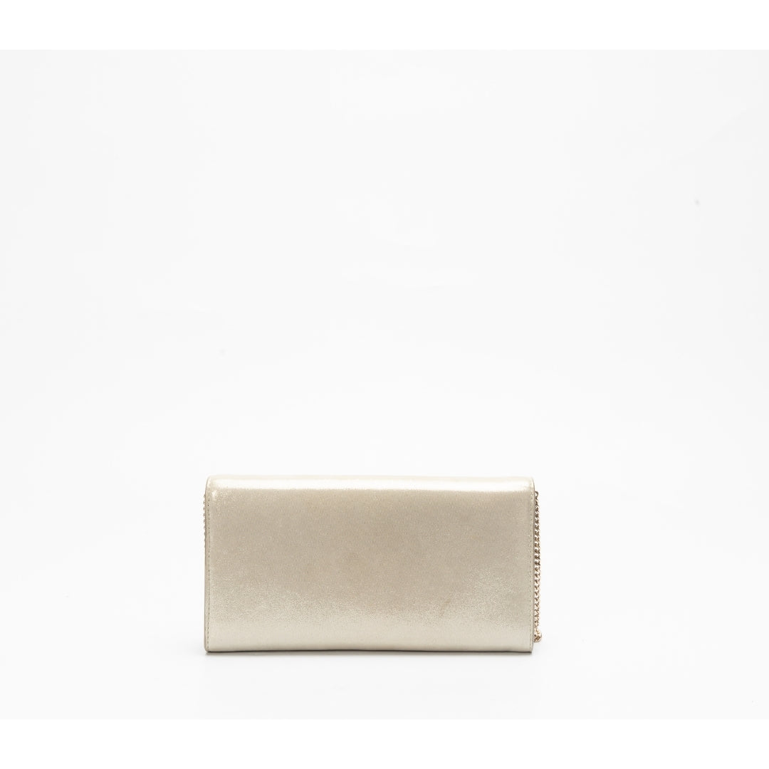Jimmy Choo Gold Leather Emmie Clutch