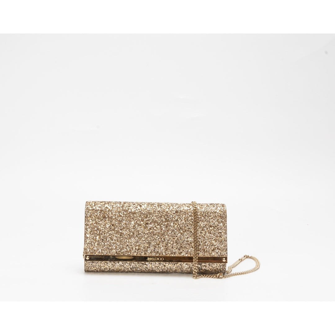 Jimmy Choo Glitter Fabric Milla Chain Wallet