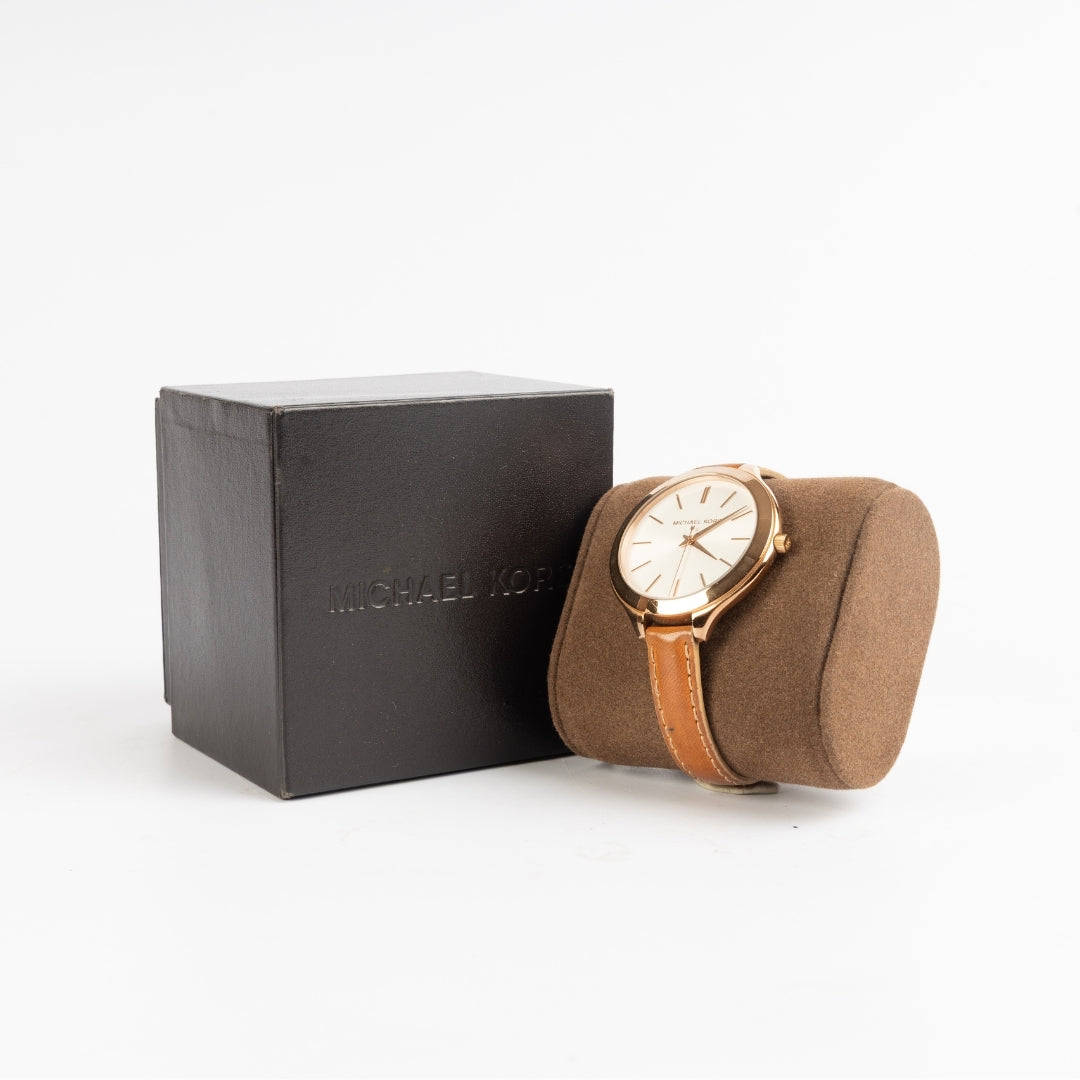 Michael Kors Slim Runway White Dial Watch