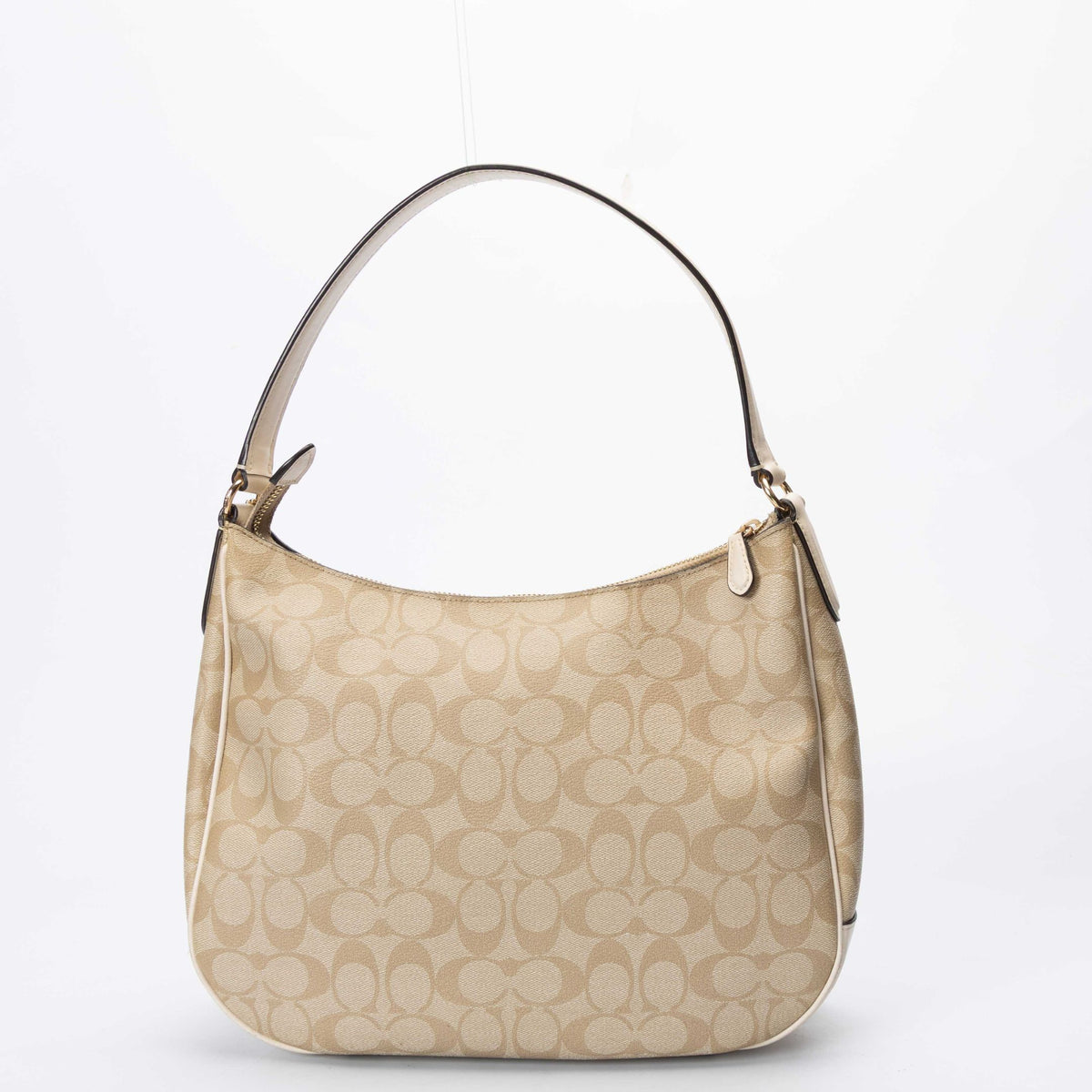 Coach Beige Zip Shoulder Bag
