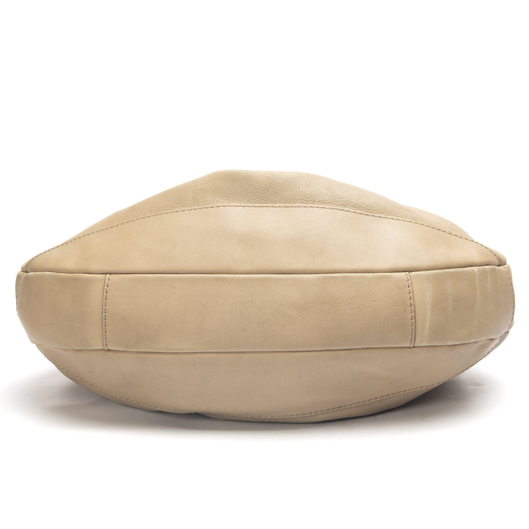 Burberry Beige Buckle Detail Hobo Tote