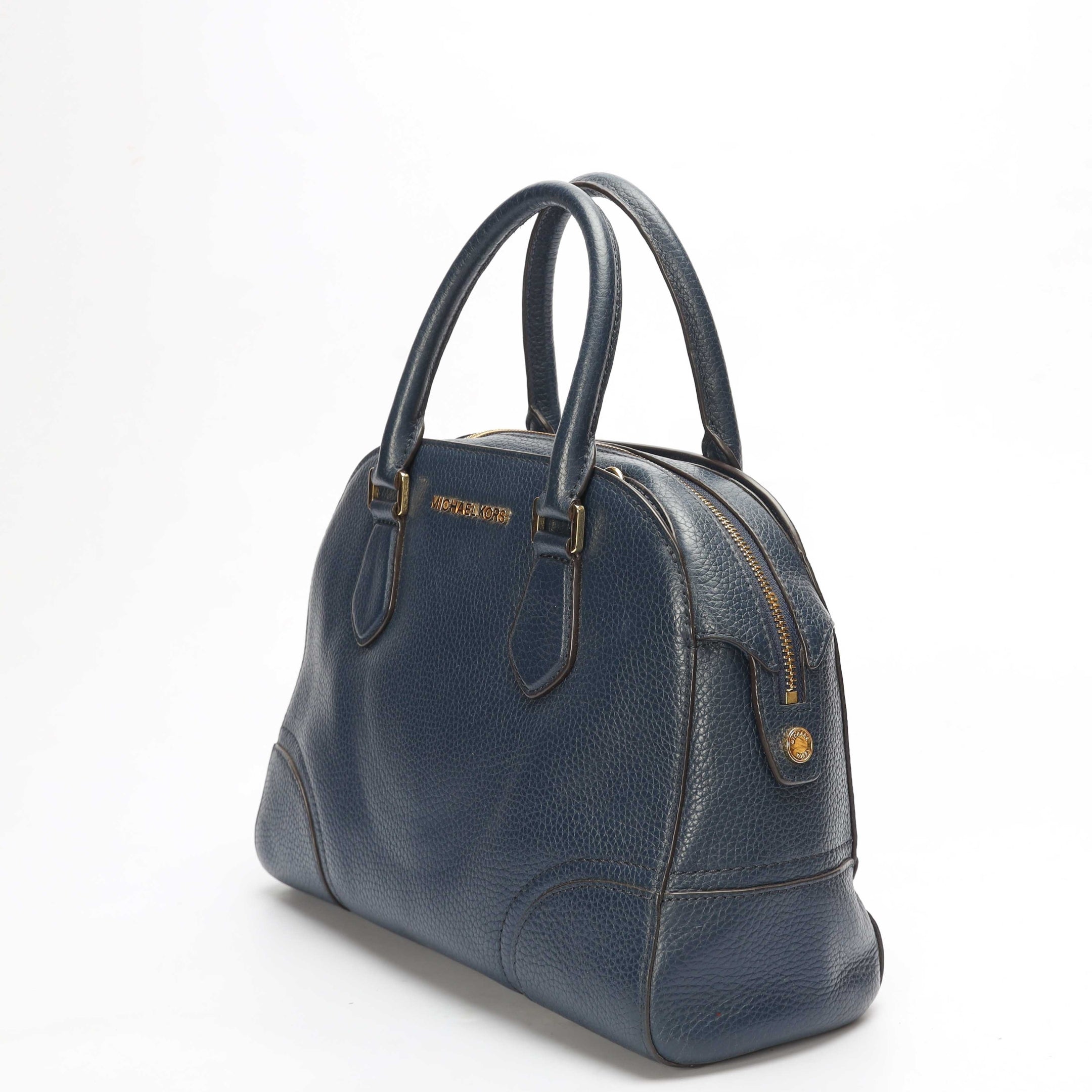 Michael Kors Navy Hattie Bowling Satchel