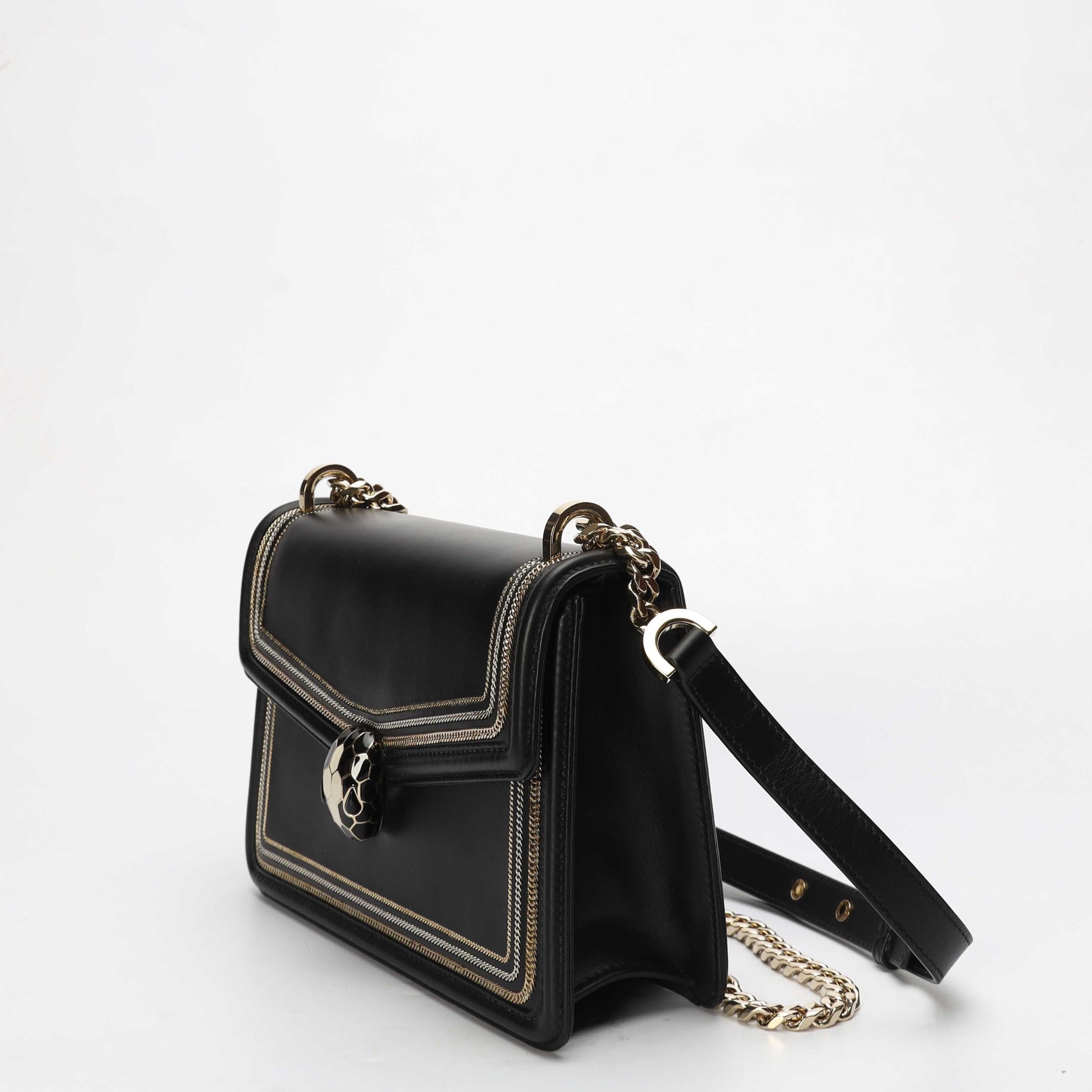 Bvlgari Blast Black Serpenti Diamond Crossbody Bag