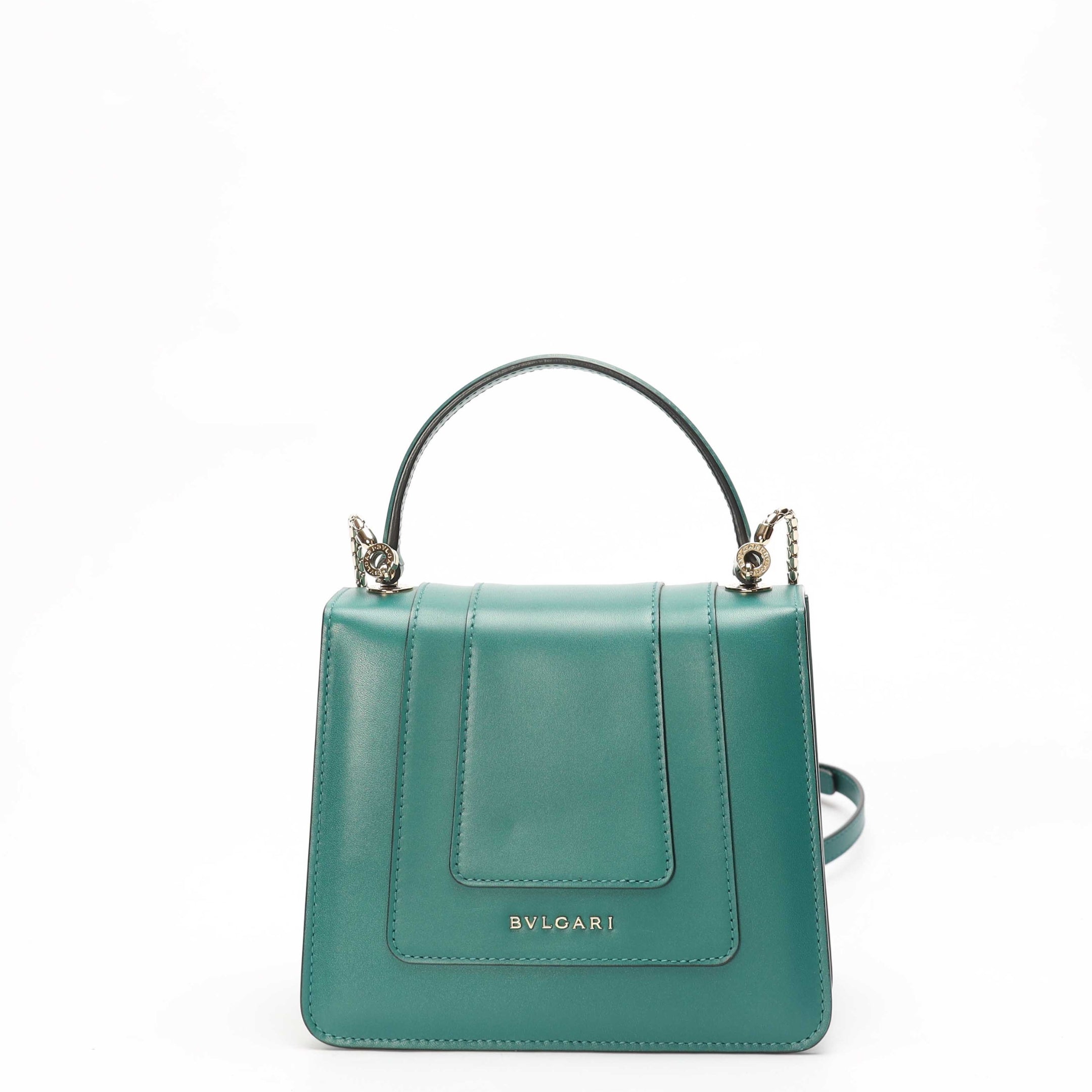 Bvlgari Teal Serpenti Forever Medium Satchel