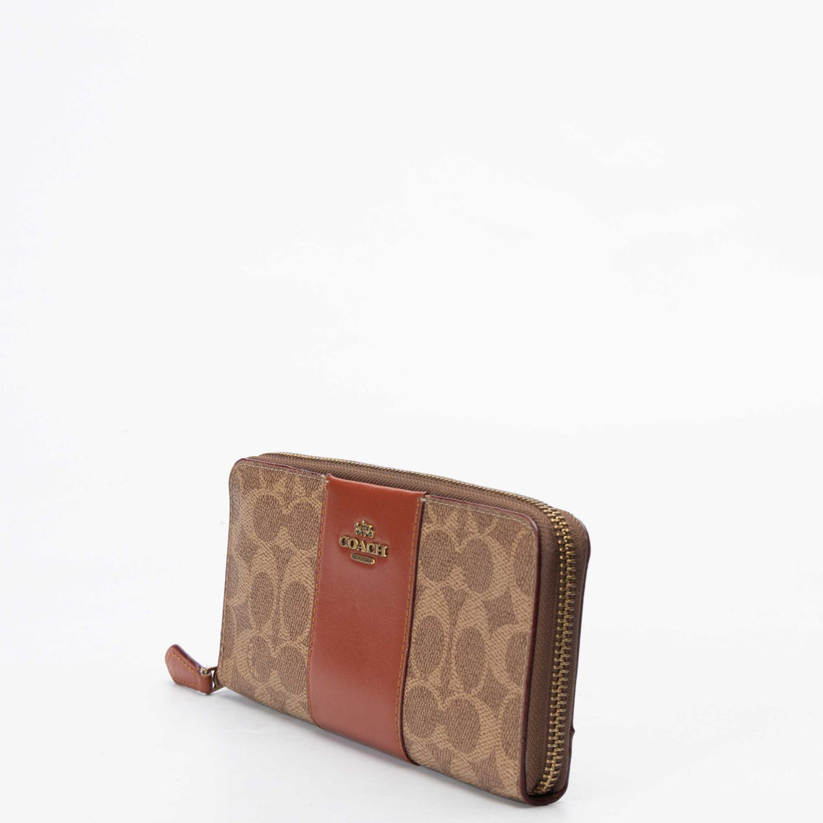 Coach Accordion Brown Zip Wallet
