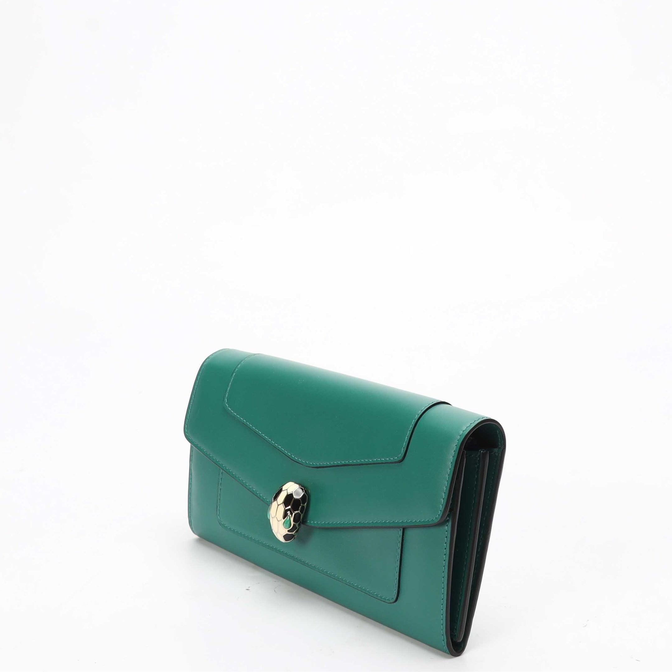 Bvlgari Serpenti Forever Emerald Green Flap Wallet