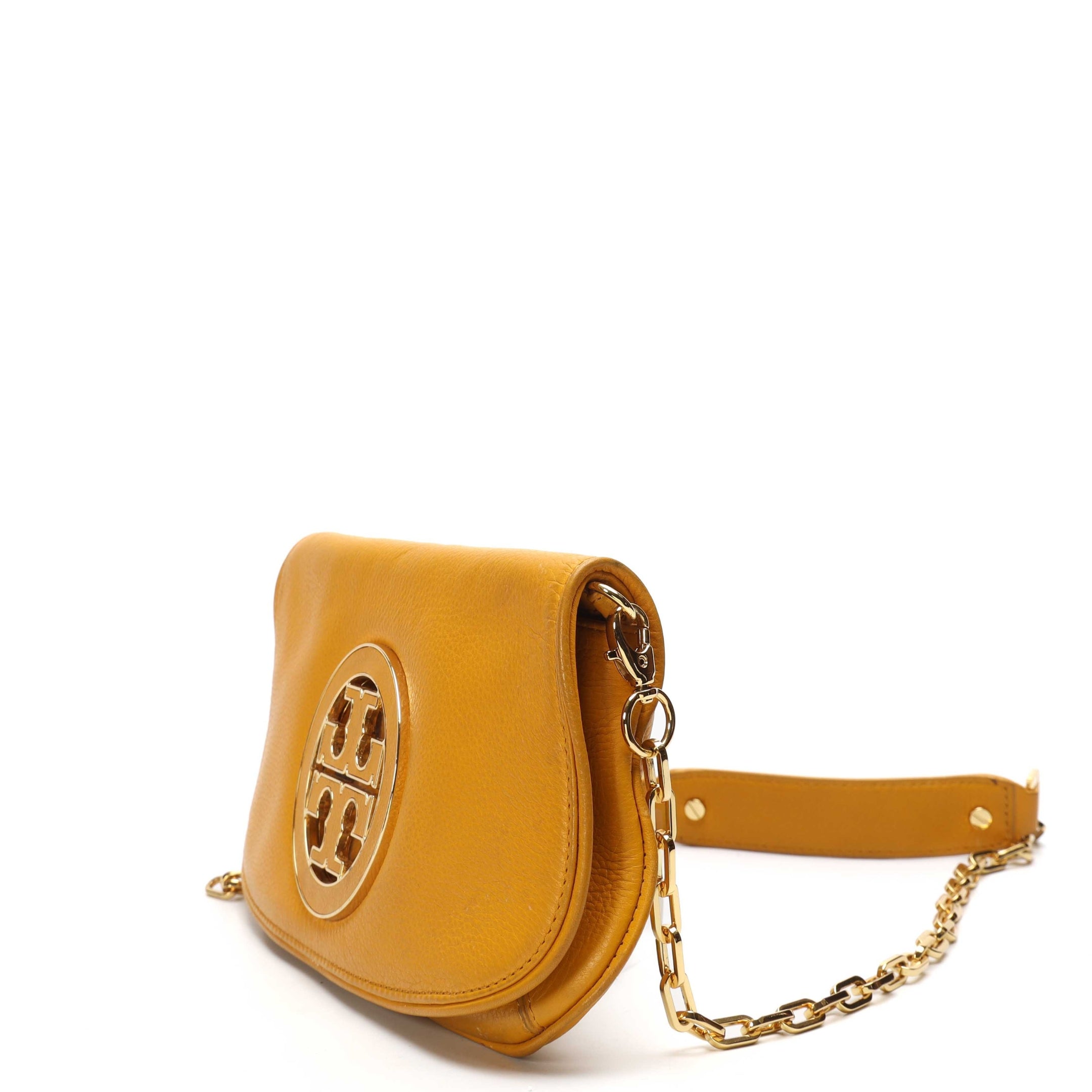 Tory Burch Reva Mustard Chain Clutch