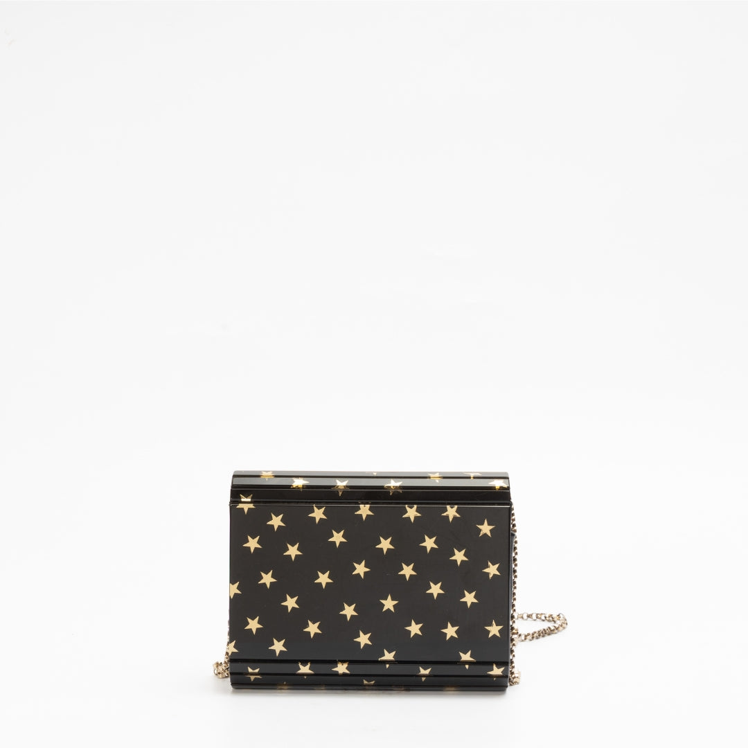 Jimmy Choo Black and Gold Mini Acrylic Crossbody bag