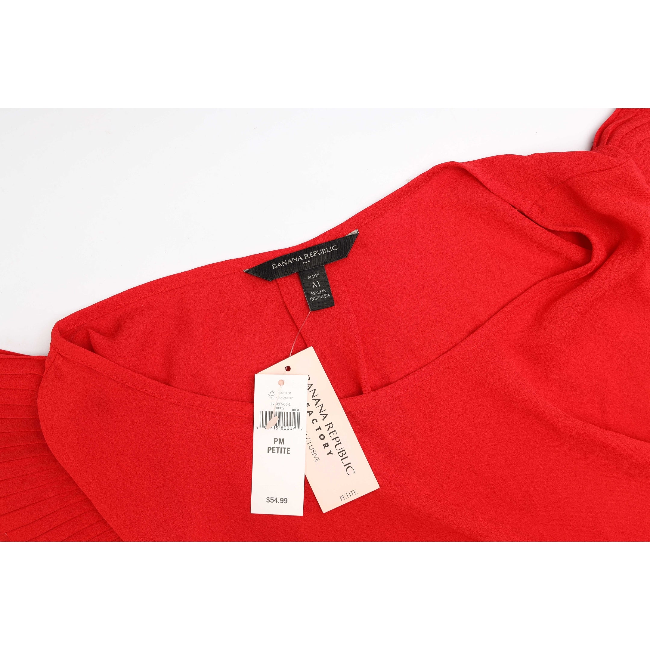 Banana Republic Red Ruffled Sleeve Top