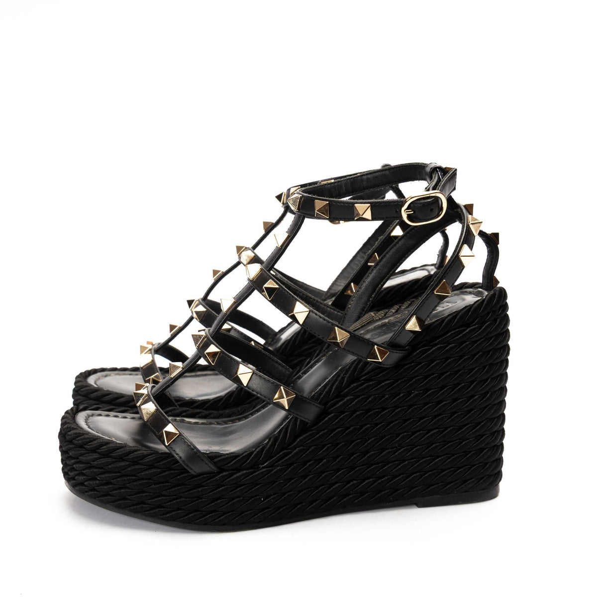 Valentino Garavani Rockstud Torchon Wedge Sandal