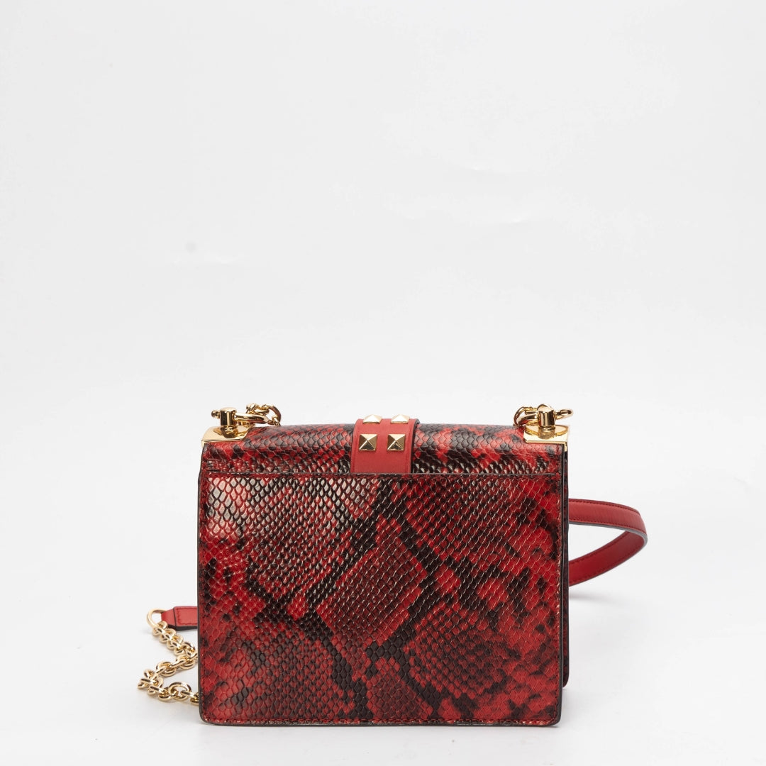 Michael Kors Red Greenwich Studded Crossbody Bag