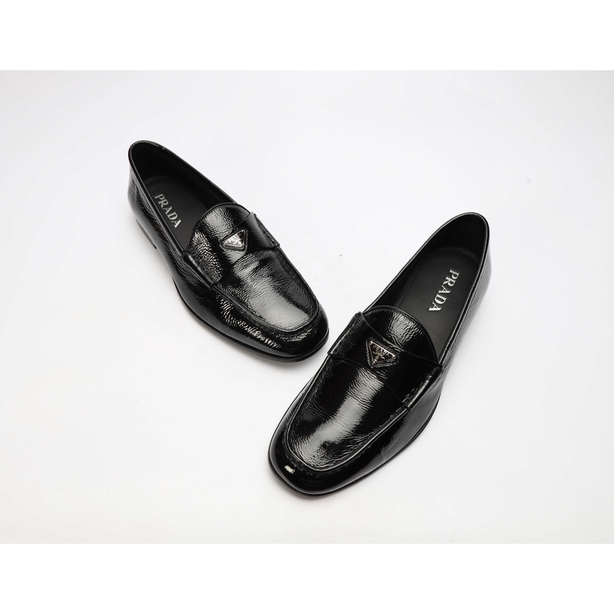 Prada Black Logo Loafers