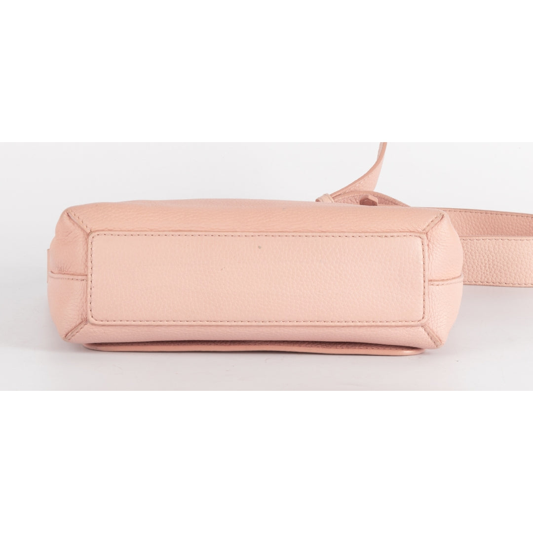 Burberry Light Pink Leather Small Burleigh Shoulder Bag