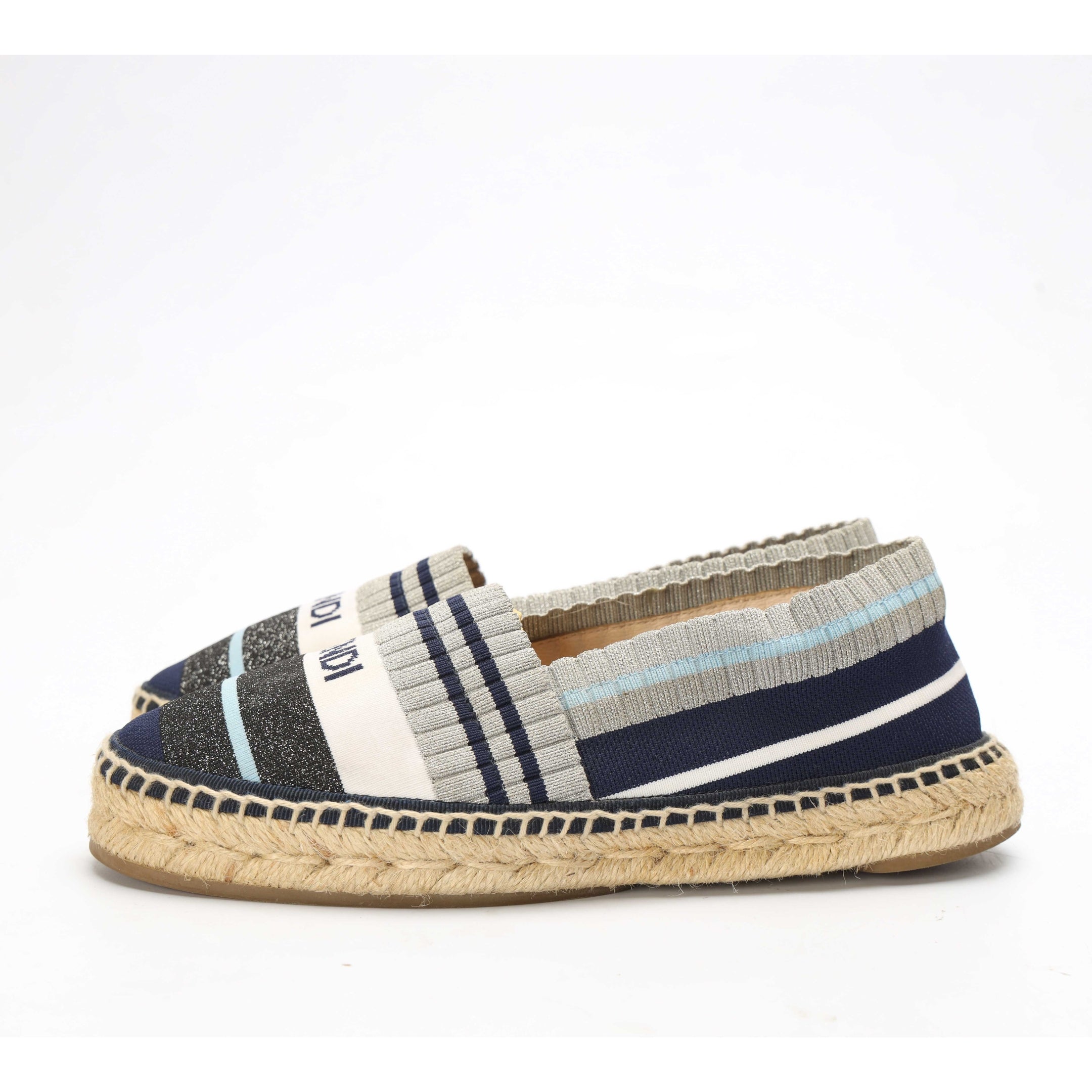 Fendi Multicolour Striped Fabric Espadrilles