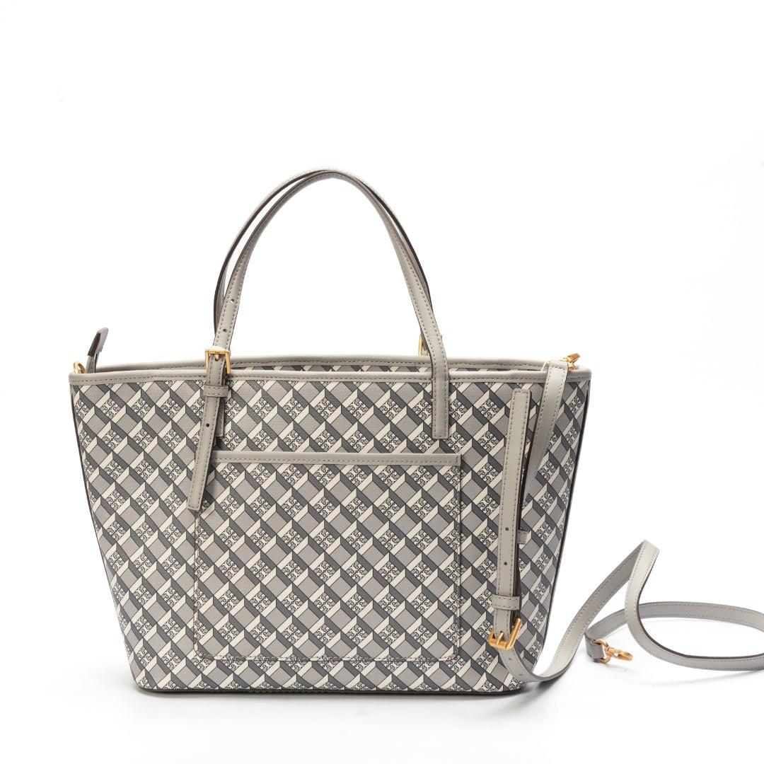 Tory Burch Geo Logo Zip Top Tote Bag