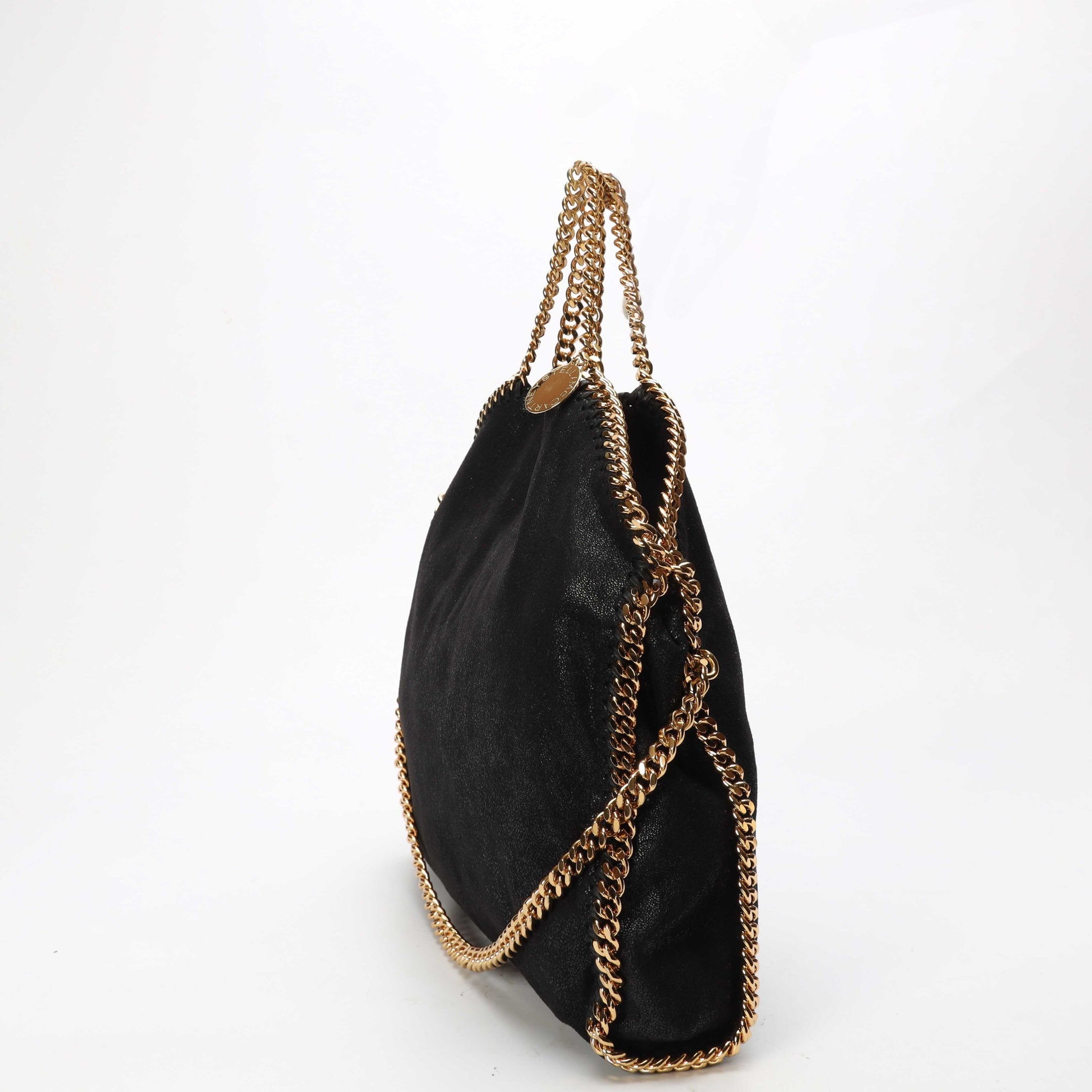 Stella Mccartney Black Falabella Shaggy 3 Chain Tote
