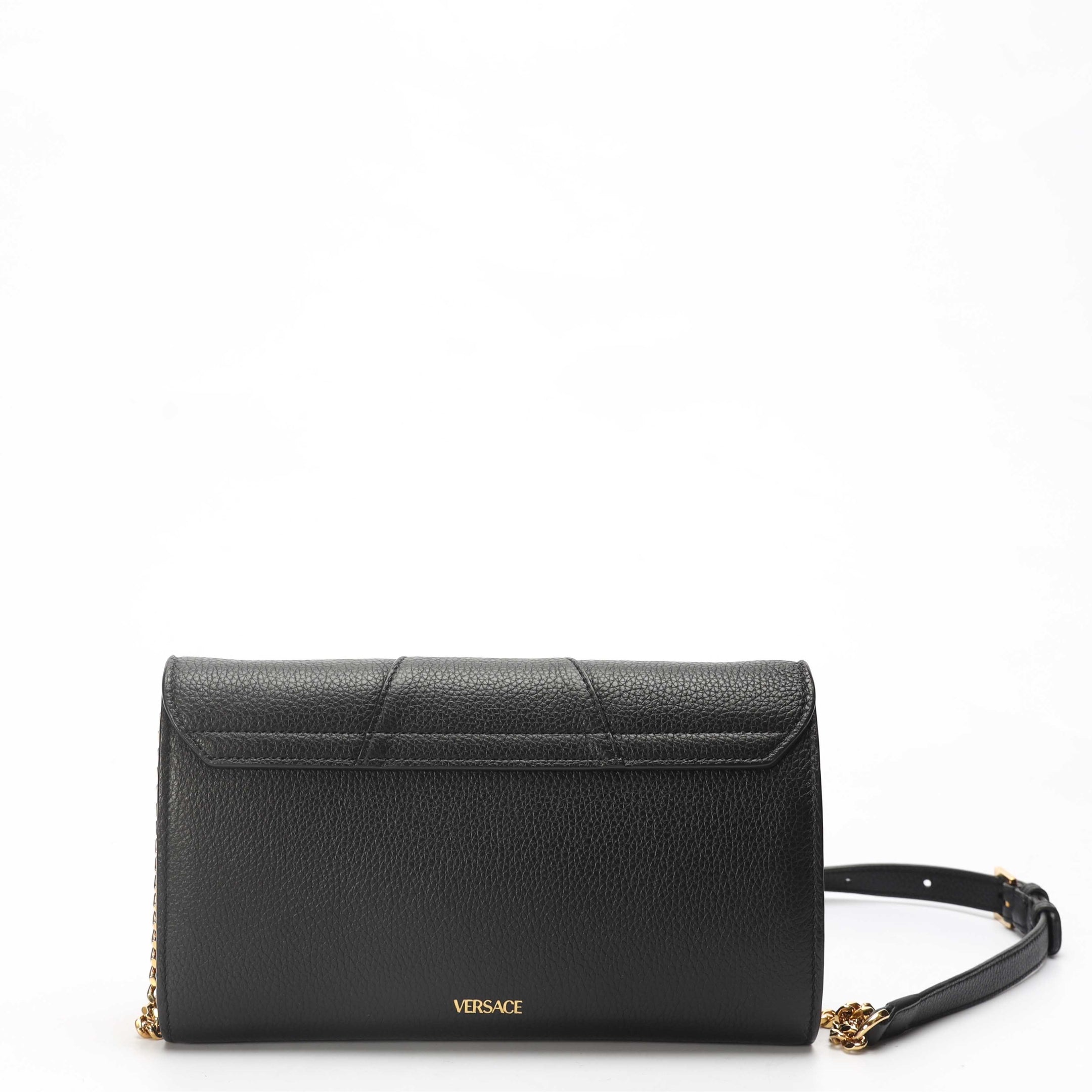 Versace Black Virtus Clutch Crossbody Bag