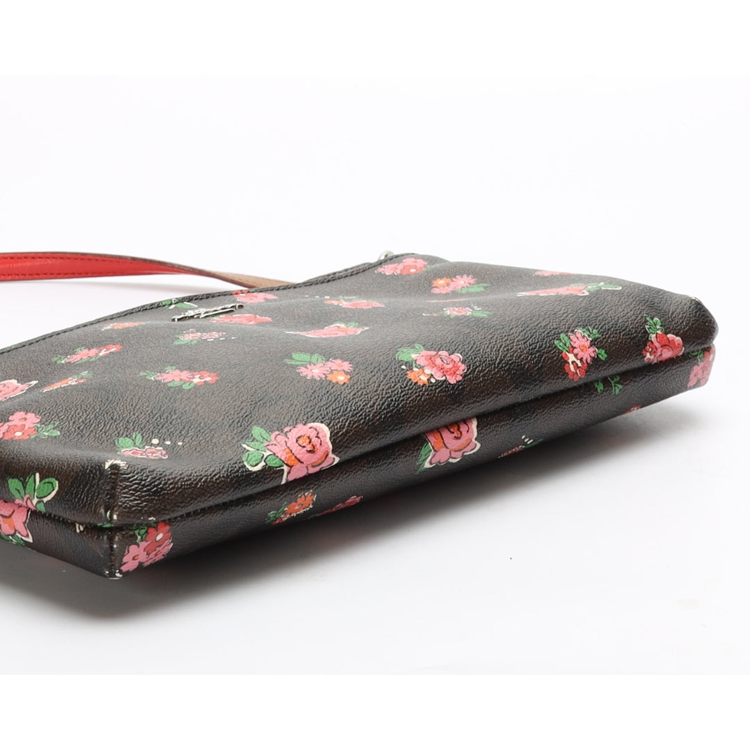 Coach Rose Print Brown Crossbody Bag