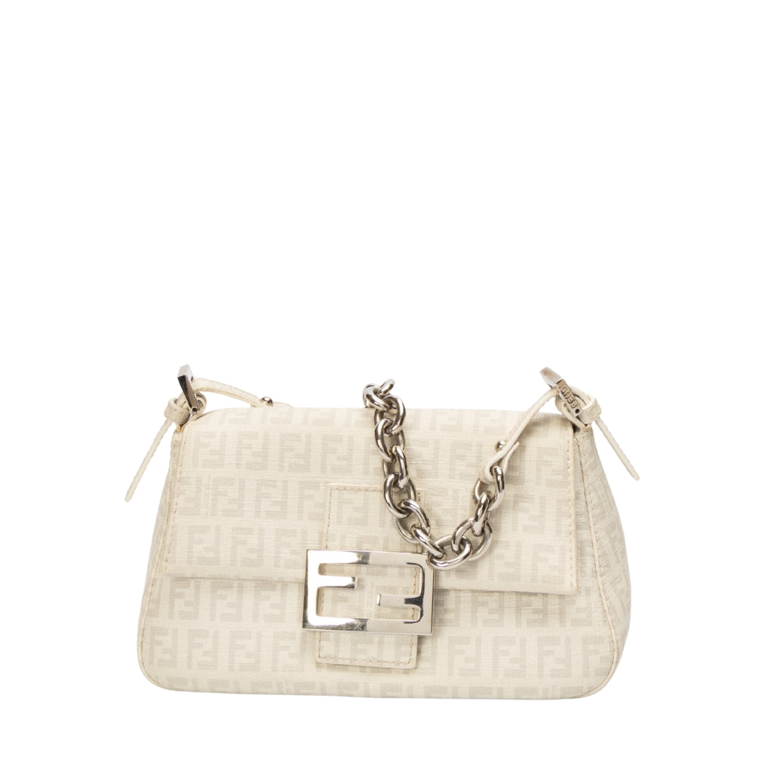 Fendi Off White Zucchino Mama Forever Shoulder Bag