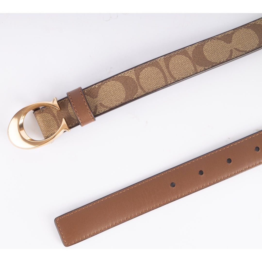 Coach Logo Signature Leather Belt