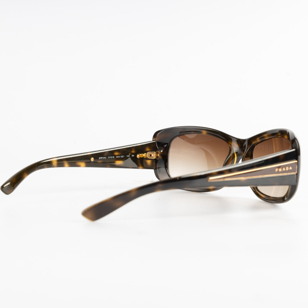 Prada Dark Tortoise Rectangular Sunglasses