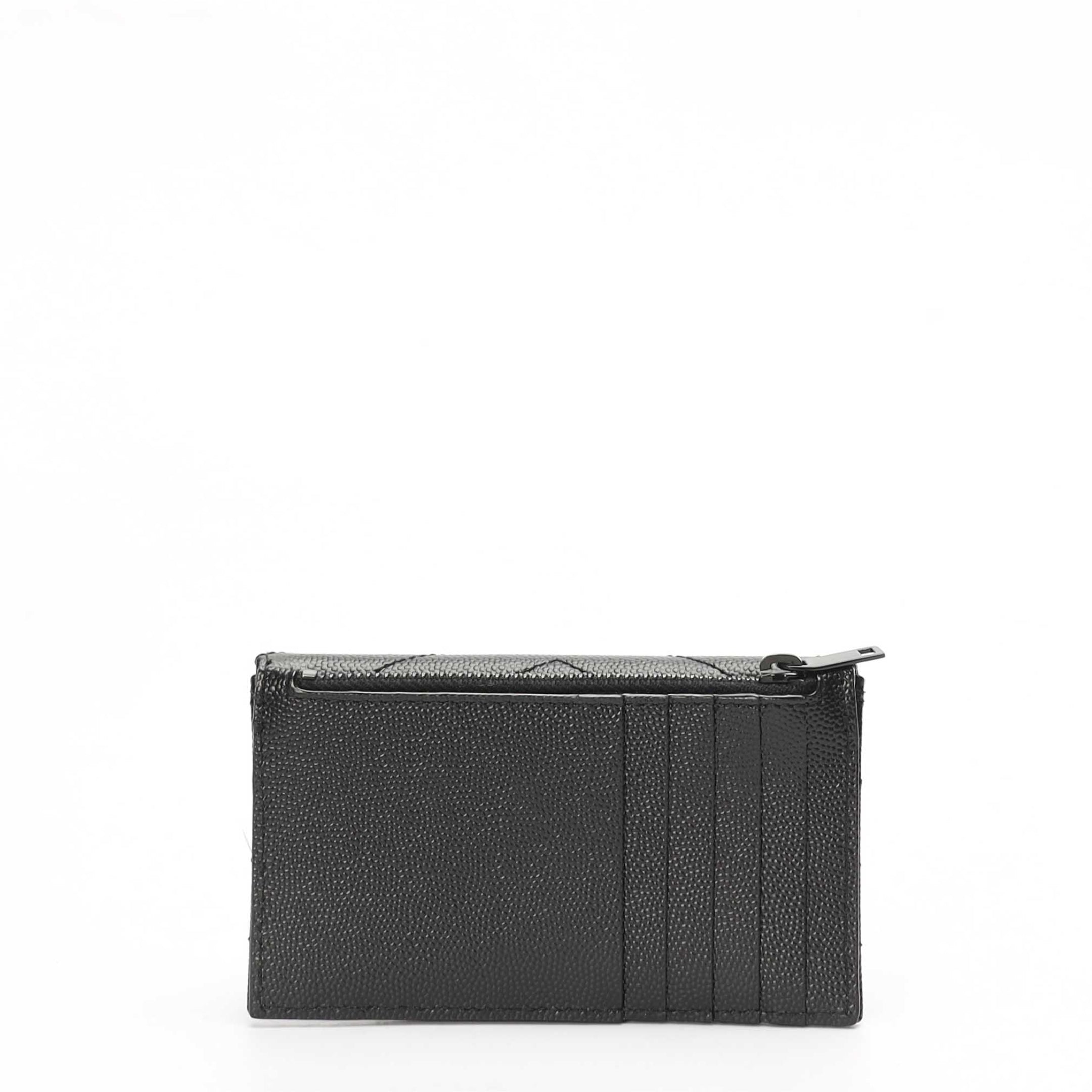 Saint Laurent Cassandre Black Matelasse Flap Wallet