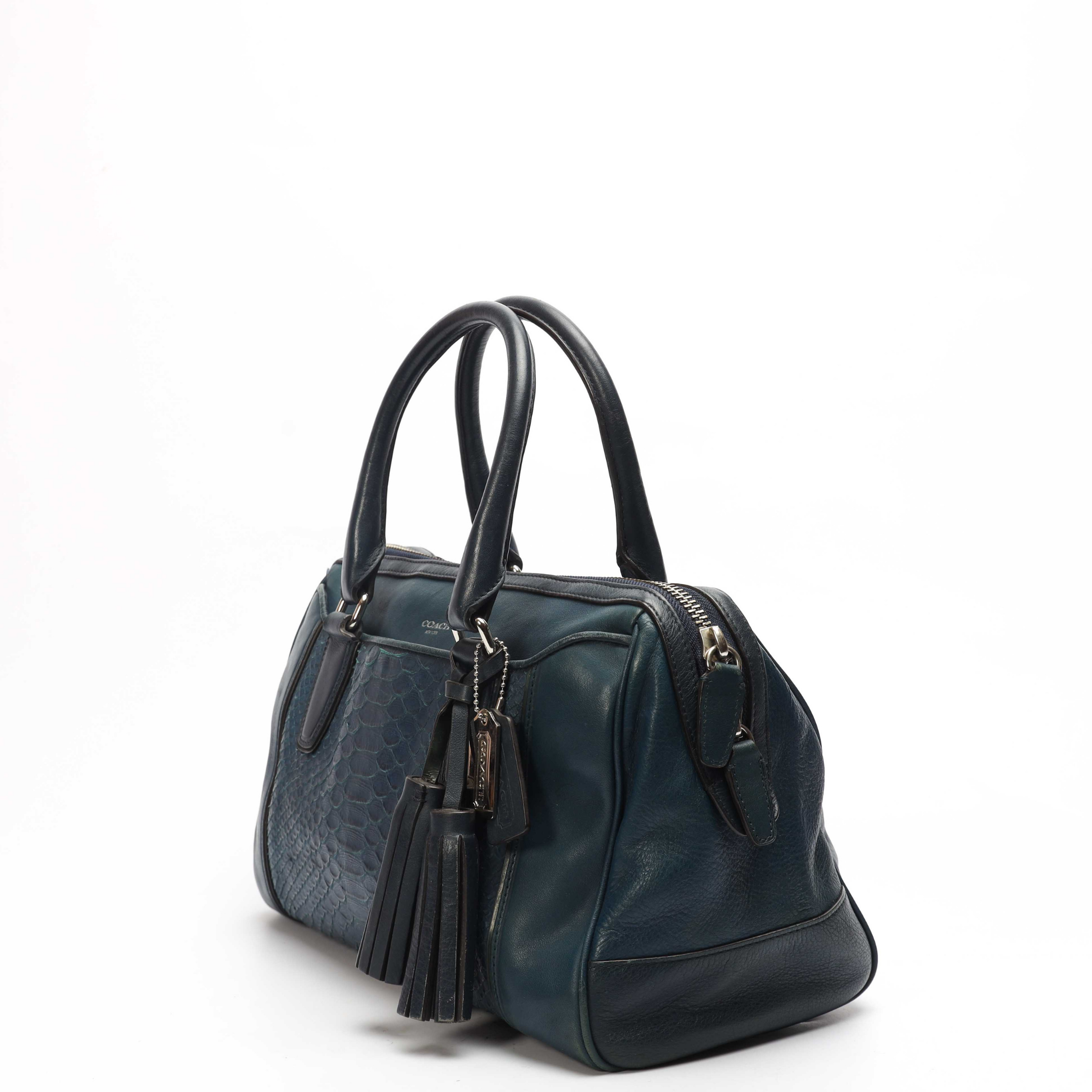 Coach Blue Python Haley Satchel