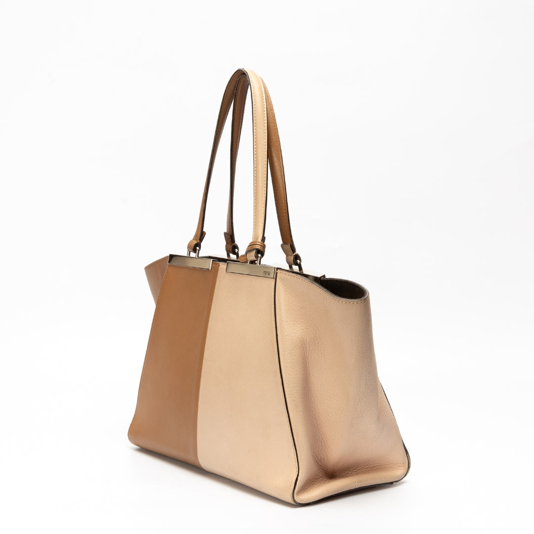 Fendi Tan/Beige Leather Large 3Jours Tote